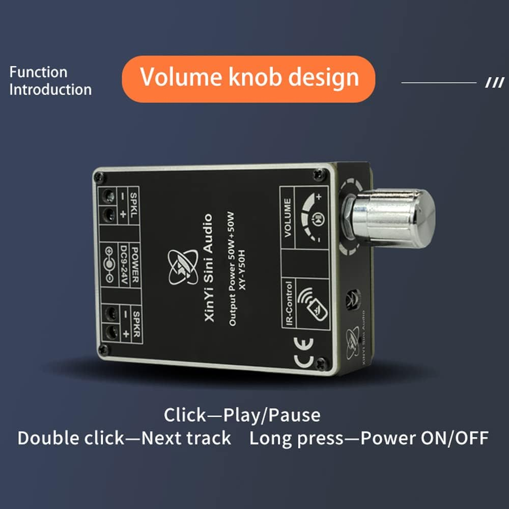 YUEKU 50W+50W BT 5.1 Wireless Audio Power Amplifier Portable Sound Amplifier Speaker Amp for Car and Home image number 2