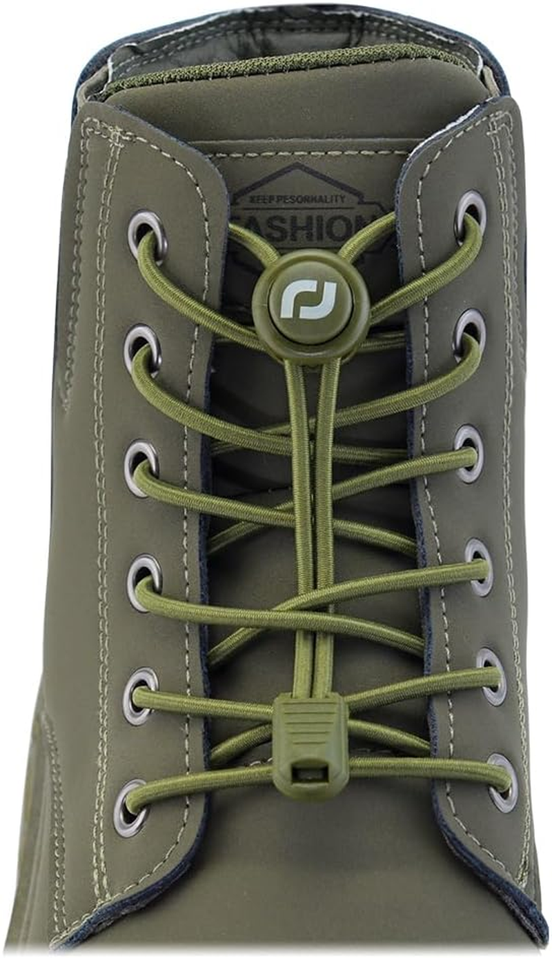 Extra Long No Tie Shoelaces - Elastic Tieless round Boot Laces for Hiking Shoes, Work Boots and Running Sneakers