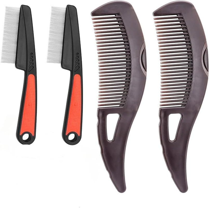 Steel Fine Tooth Comb Dandruff Comb, 4Pcs Stainless Steel Fine Tooth Dandruff Remover Combs,Dandruff Comb Hollow Tooth Dandruff Comb,Hollow Tooth Dandruff Comb Scalp Sweep Comb Dandruff Removal Comb image number 6