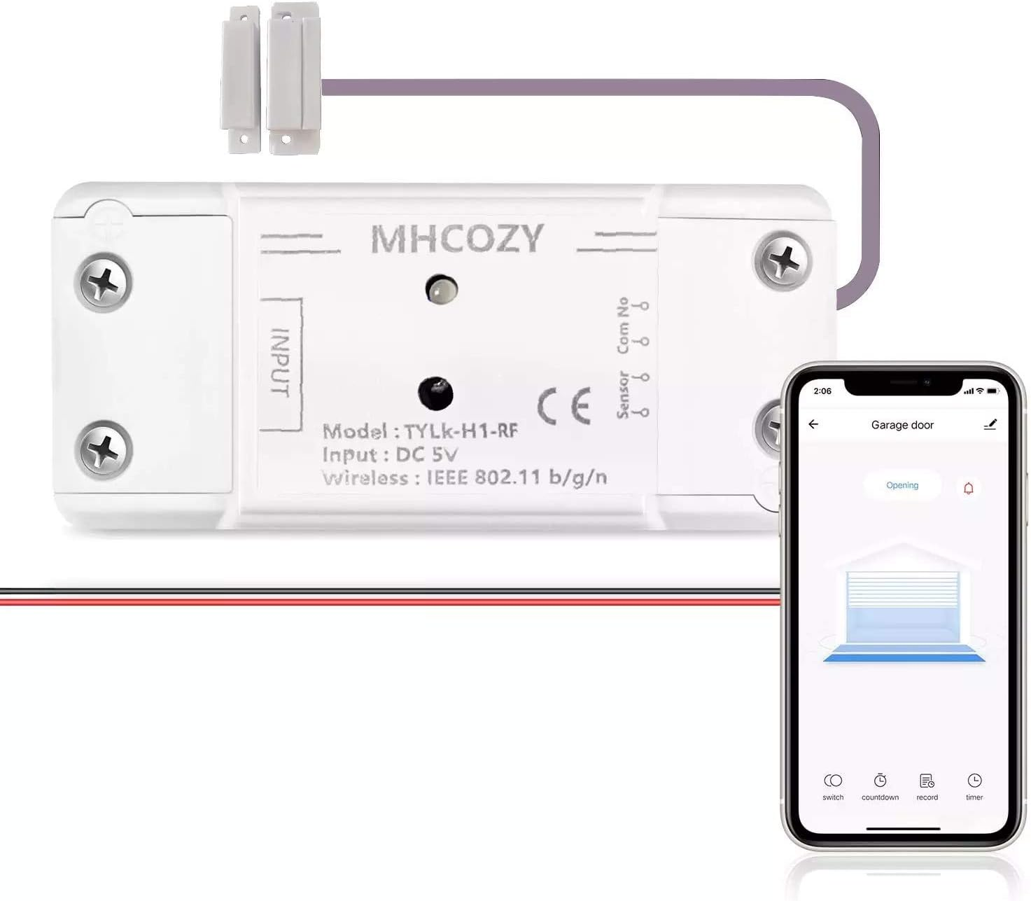 MHCOZY Wifi Wireless Smart Switch Relay Module for Smart Home 5V/12V，Wifi Momentary and Self-Locking Relay,Be Applied to Access Control, Add Wifi Remote to Garage Door (Wifi Garage Door Opener) image number 6
