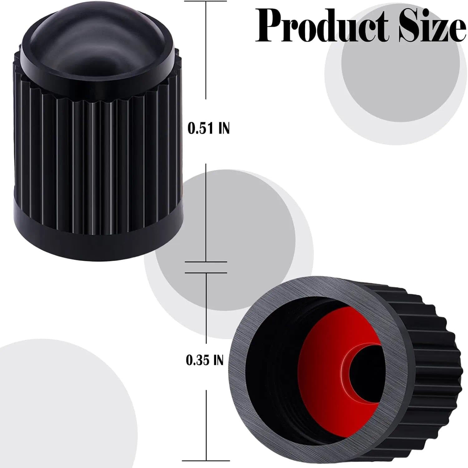 Tire Stem Valve Caps, with O Rubber Ring, Universal Stem Covers for Cars, Suvs, Bike and Bicycle, Trucks, Motorcycles, Airtight Seal Heavy Duty (Black (30 Pack)