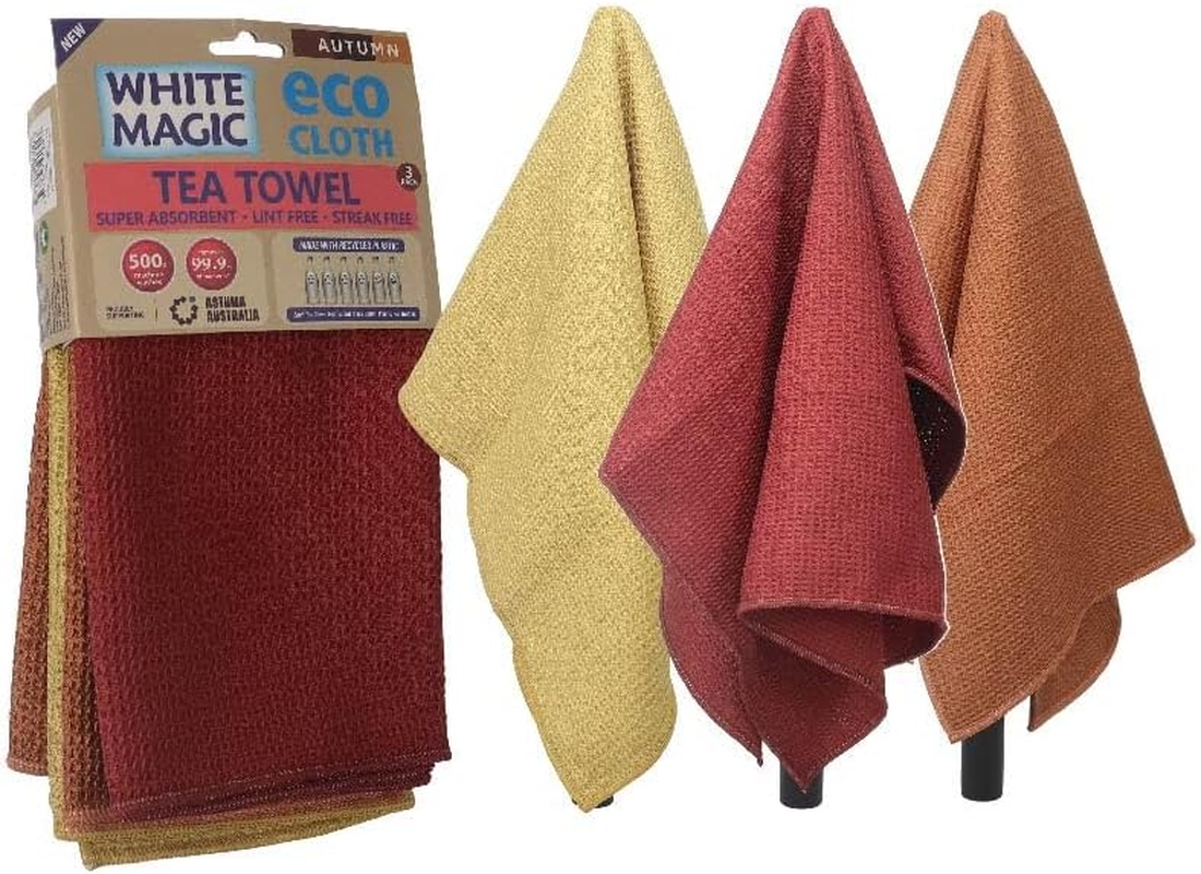 White Magic Tea Towel 3-Pack, Neutral - Superior Absorbency, Versatile Multi-Purpose Use, Durable Construction, Stylish Designs, Quick-Drying & Lint-Free, Easy Care, Kitchen Essential, 70X50Cm