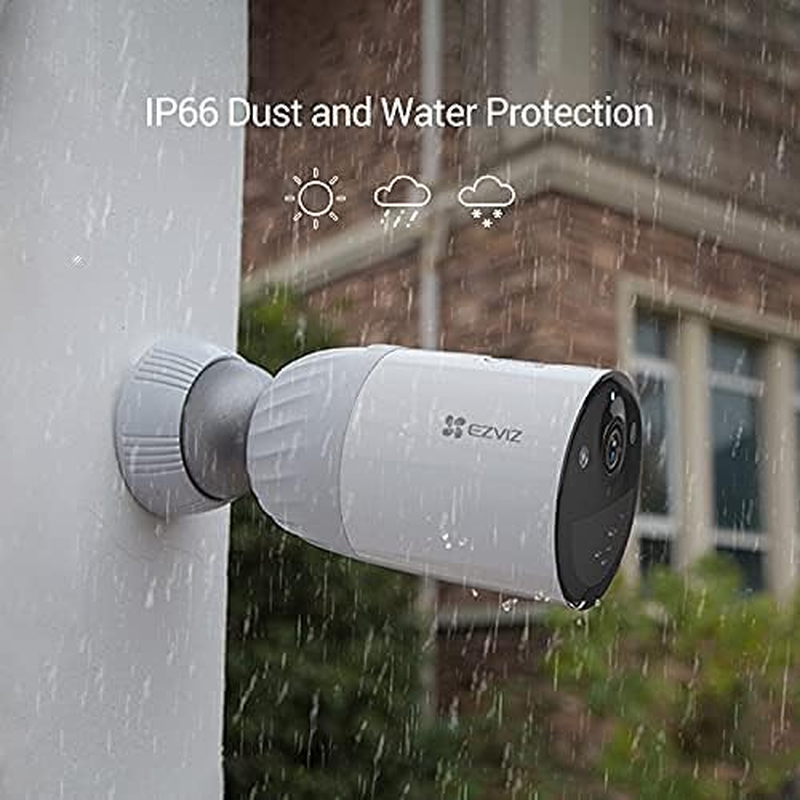 EZVIZ Wireless Security Camera, Rechargeable Battery/Solar Panel Powered Outdoor Wifi Camera, 1080P Color Night Vision, Waterproof, Two-Way Audio, Sd/Cloud Storage, Alexa, Google Assistant BC1-B2 Kit