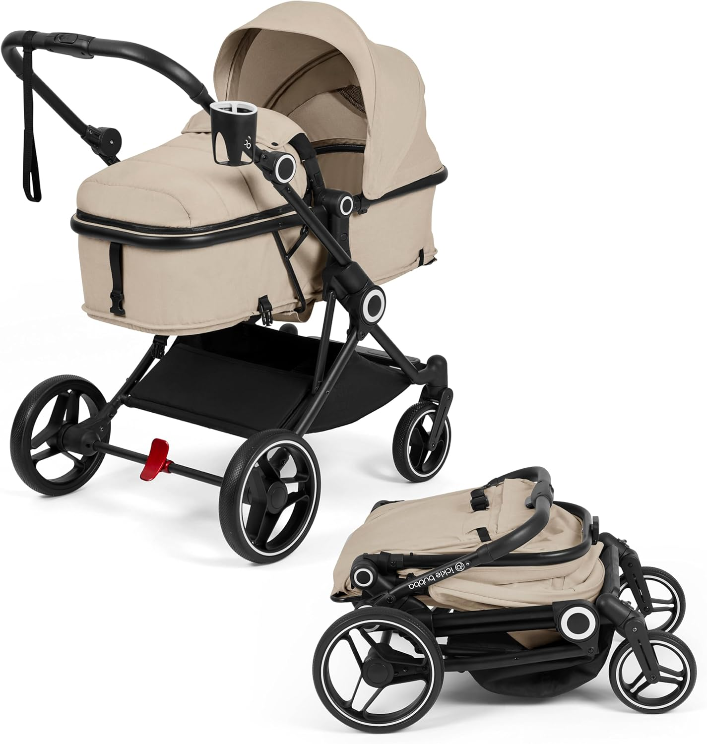 Ickle Bubba Atom All-In-One Four Wheel Convertible Stroller (Black)