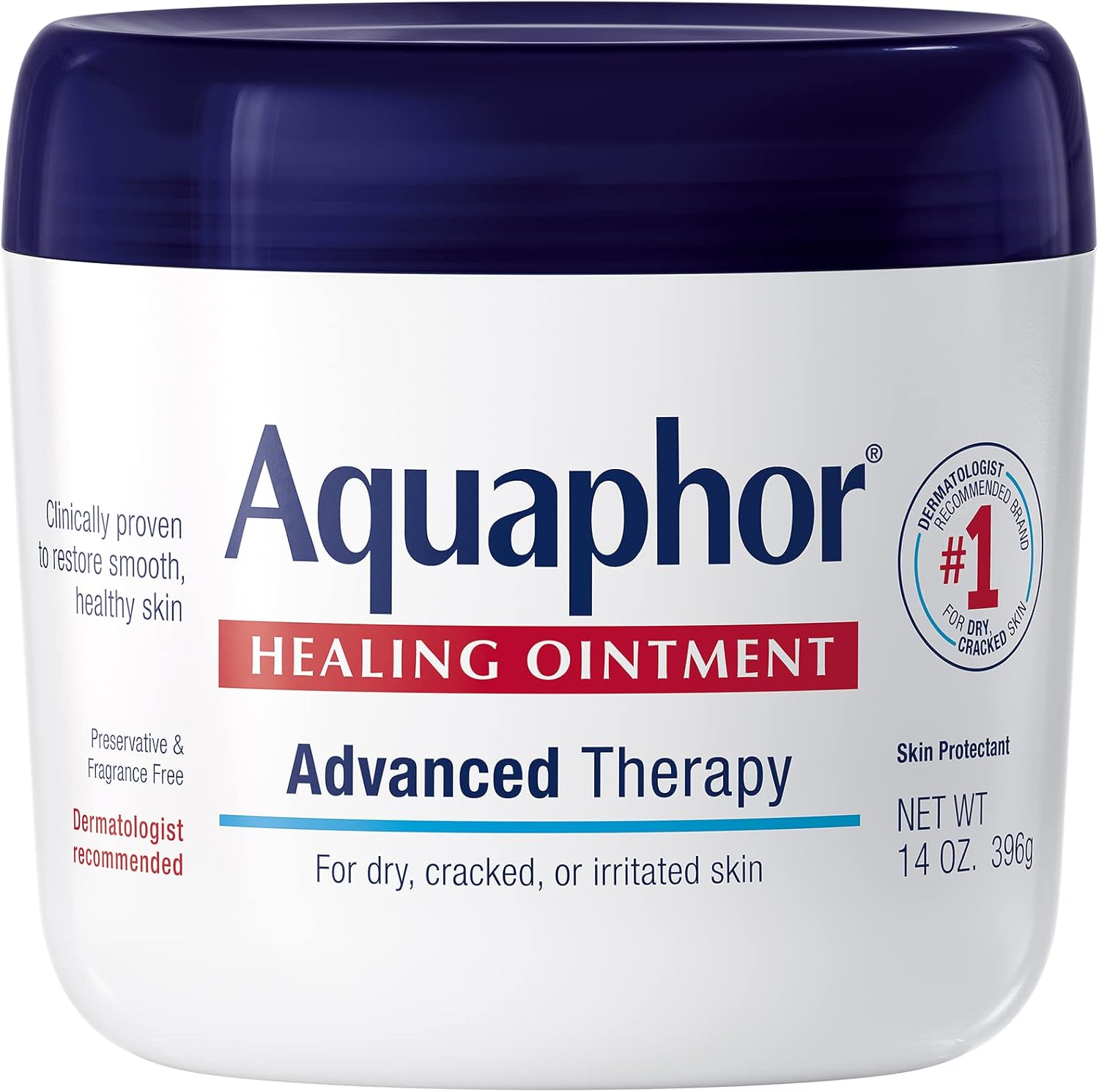 Aquaphor Advanced Therapy Healing Ointment Skin Protectant 14 Ounce Jar image number 1