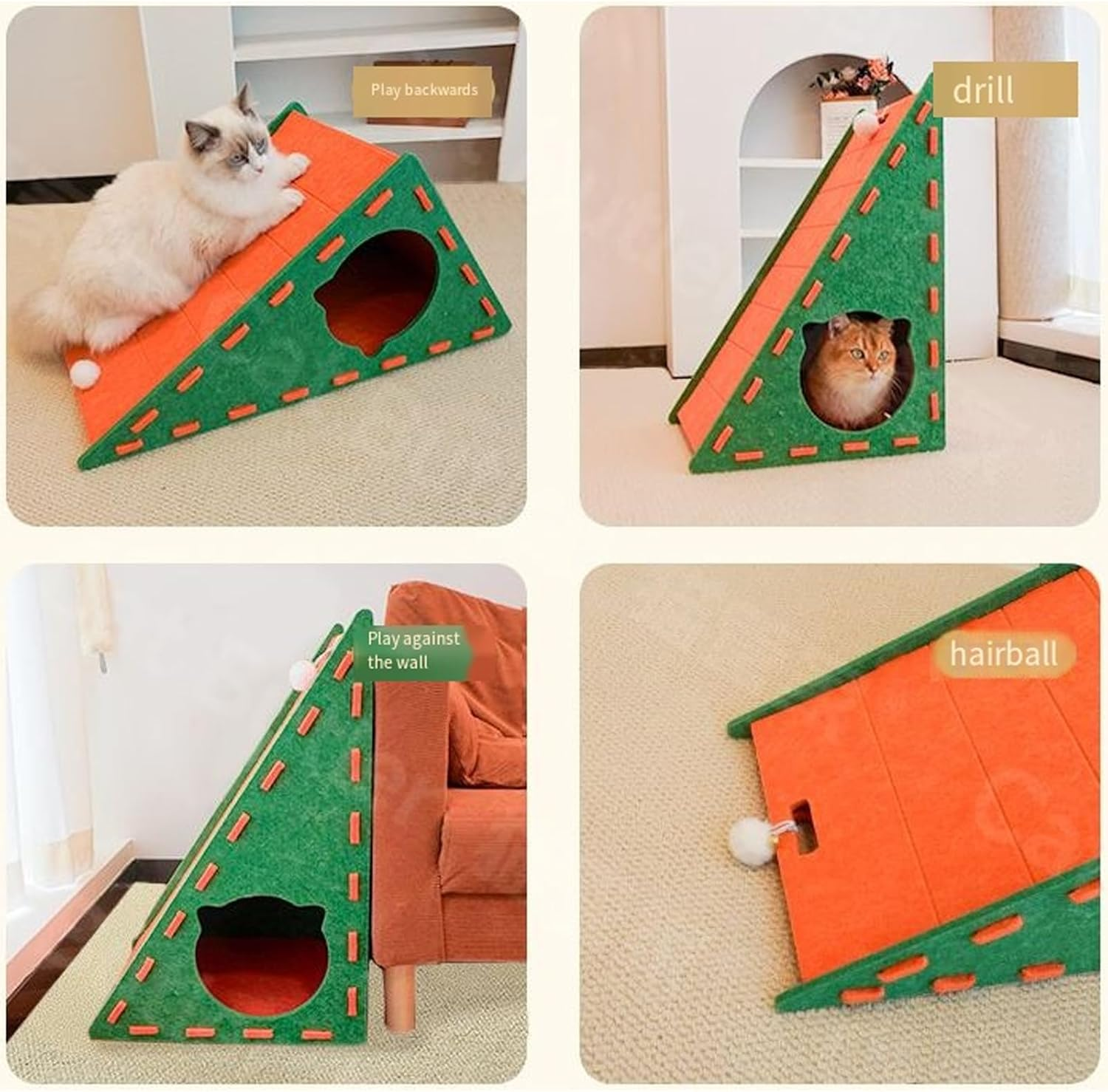 Mellowkin Cat Scratching Board Felt Vertical, Vertical Felt Cat Scratcher, Mellowkin Cat Scratcher, L Type Scratching Pads Durable Easy to Clean and No Mess (L Coffee Brown) image number 5