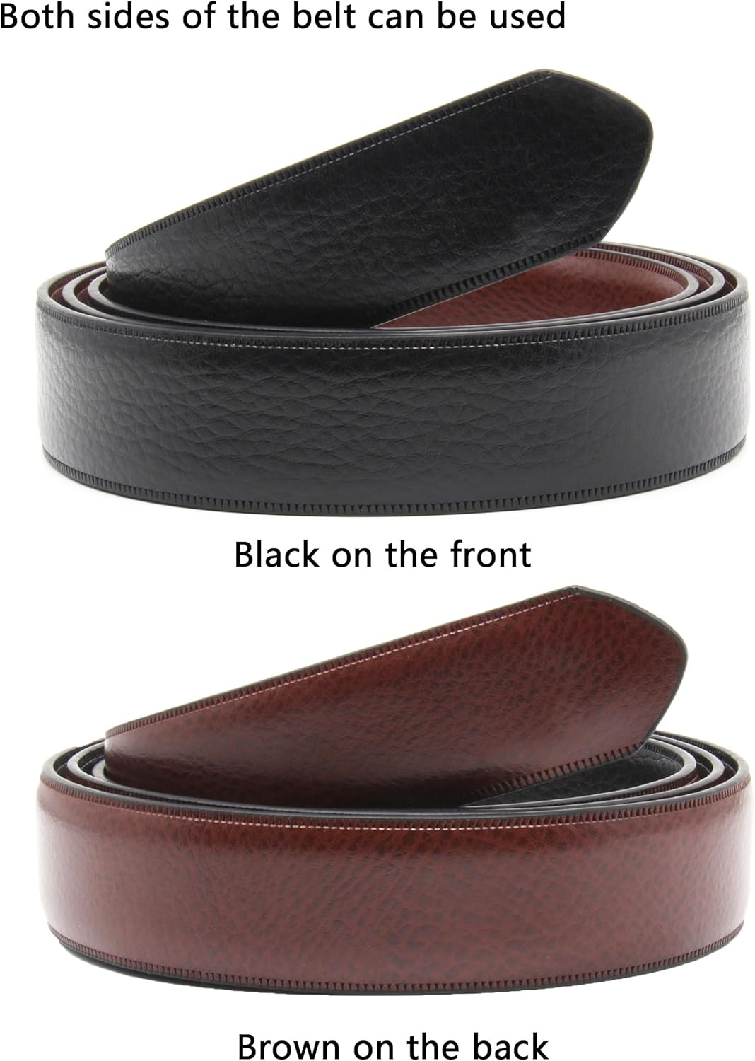 Nelbons Men'S Pin Buckle Belt Strap without Buckle, Strap Only 2.8/3.0/3.2/3.5/ (4Size) Wide,Replacement Belt image number 3