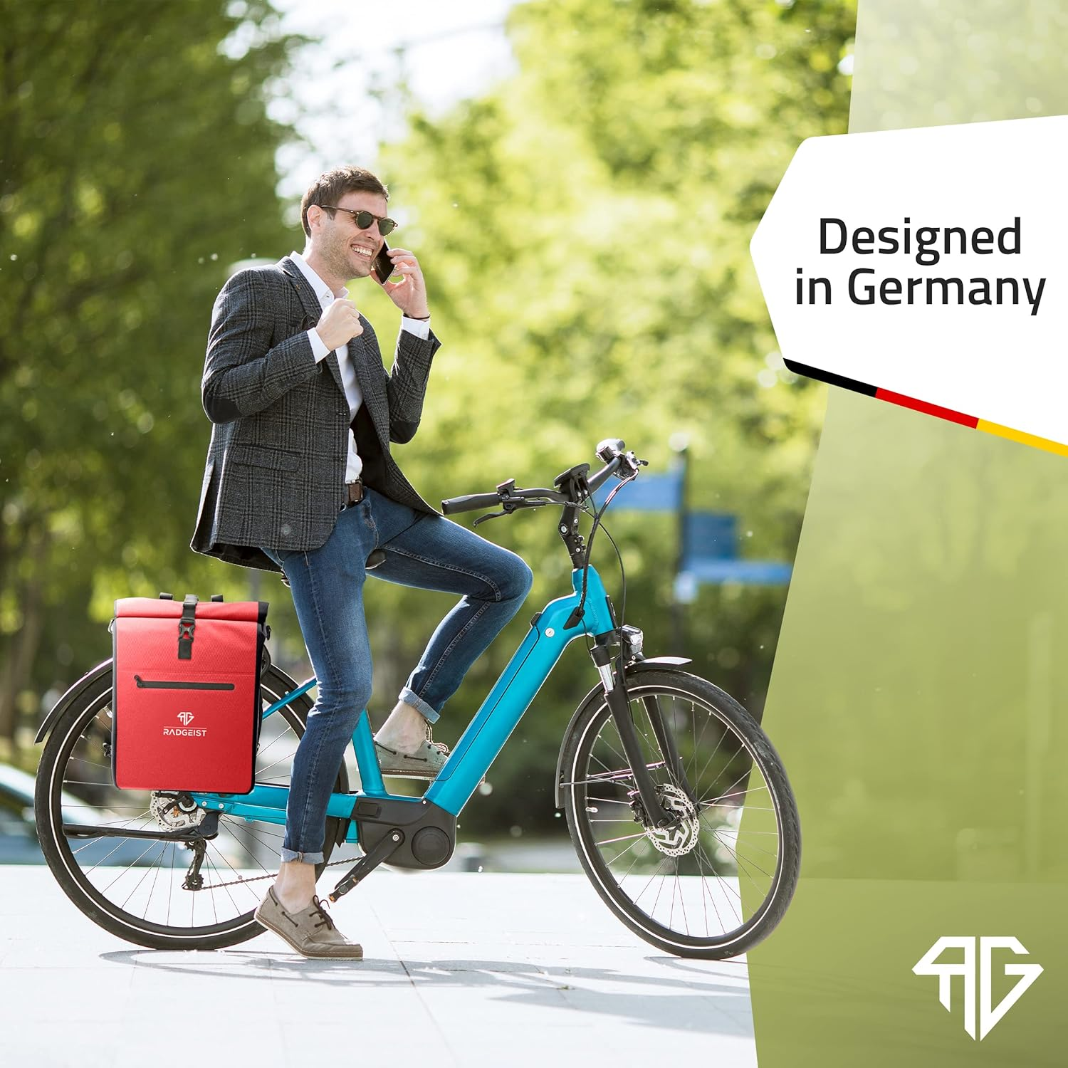 3-In-1 Bicycle Bag for Pannier Rack, Bicycle Backpack, Pannier Rack Bag, Shoulder Bag, with Laptop Compartment, Waterproof, 25 L, Red image number 4