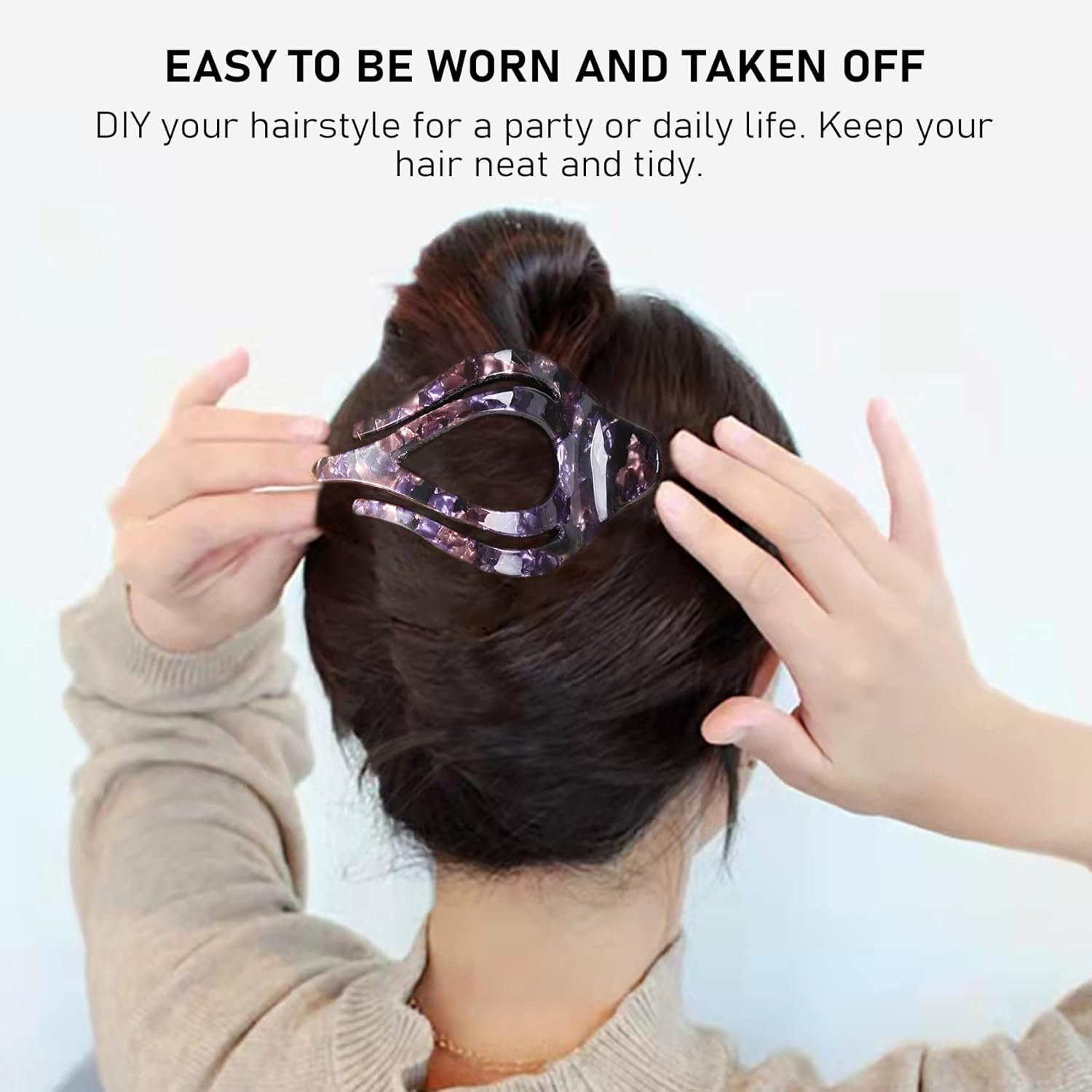 Mistofu 3Pcs French Concord Women'S Hair Claw Clips - Curved Strong Hold No Slip Grip Large Clips for Thick or Thin Hair (Multicolor A) image number 6