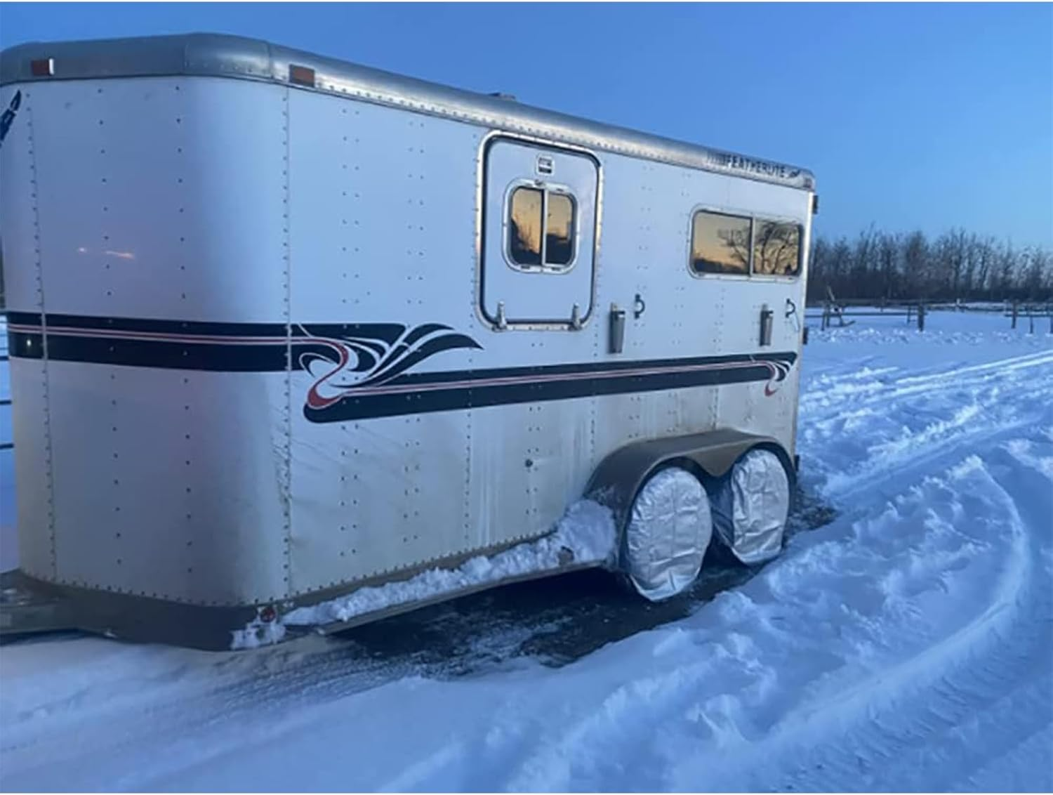 4-Piece Tire Covers - Waterproof, Dustproof Aluminum Film, Anti-Uv Spare Wheel Protectors with Hooks for Car, RV, SUV, Truck, and Trailer (Fits 45-56 Cm Tire Diameter) - Silver image number 4