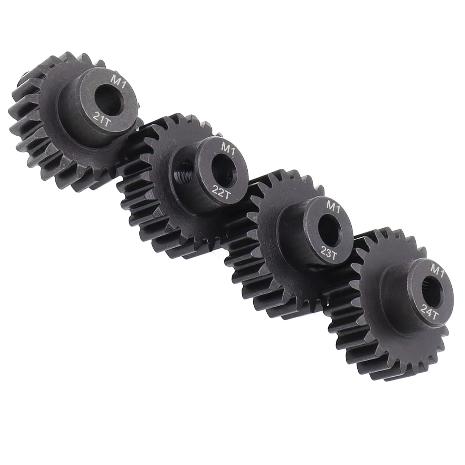 Treehobby 4PCS Metal Steel M1 Pinion Gear Sets 21T 22T 23T 24T Fit 5Mm RC Motor Shaft Gears Compatible with Arrma Traxxas Axial HSP Redcat Losi 1/8 1/10 Scale RC Car Truck Buggy image number 5