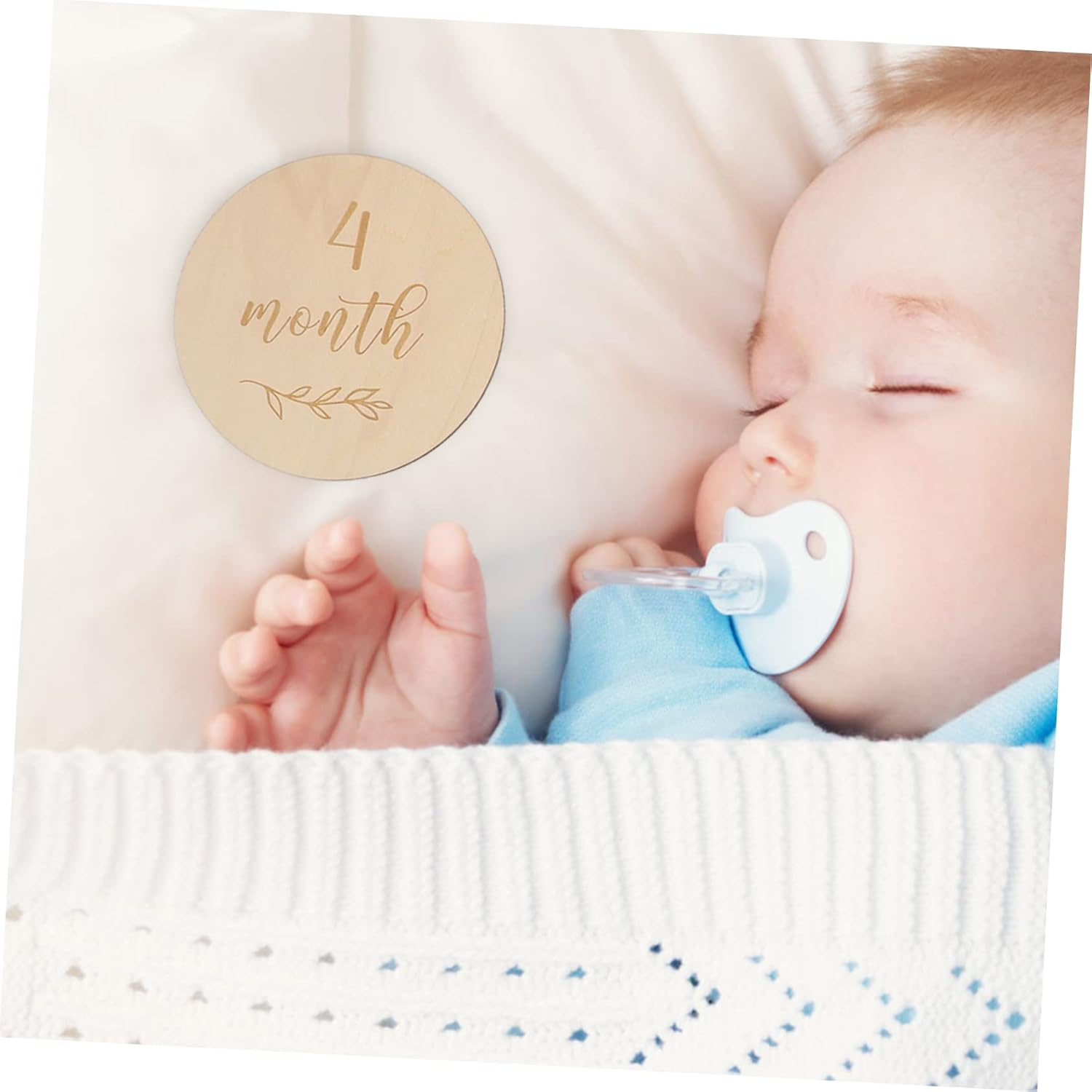 13Pcs Newborn Milestone Cards Monthly Growth Cards Wooden for Shower Gifts for First Year Photoshoot image number 2