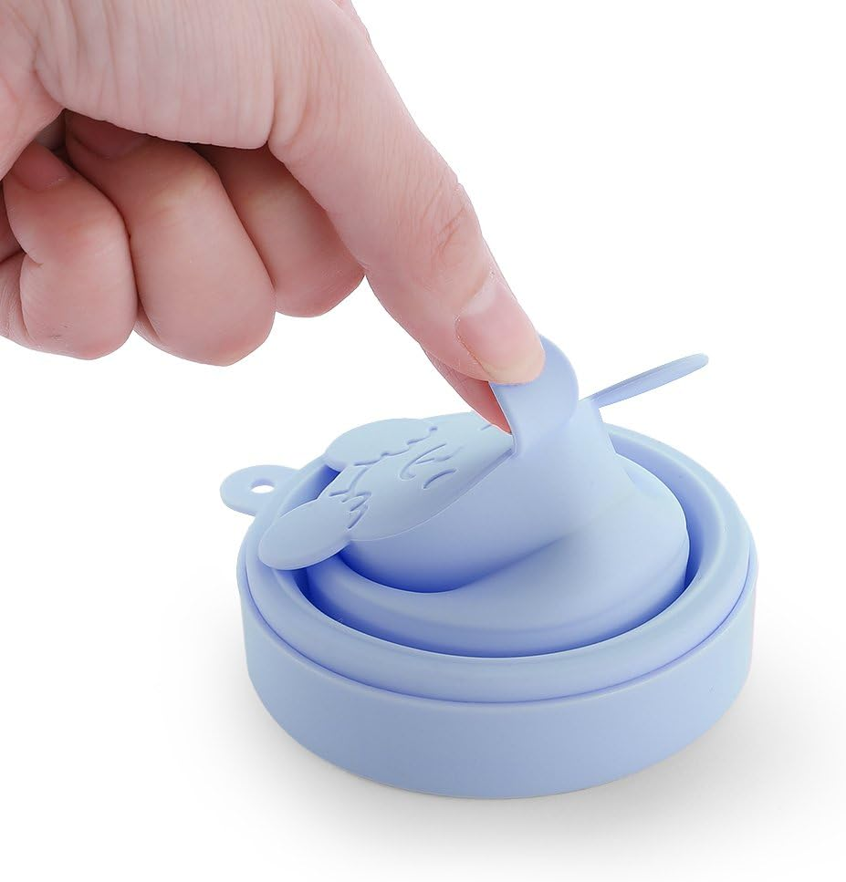 Collapsible Silicone Cup for Sterilizing Menstrual Cups and Storing Your Diva Cup - Foldable for Travel(Blue) image number 5