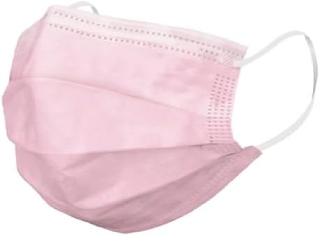 Medicom Safemask Junior Kids Masks Earloop (Pink, Box of 50), Soft, Non-Woven, Fluid Resistant, Protective PPE, Disposable, Dust Protection, Safety Masks