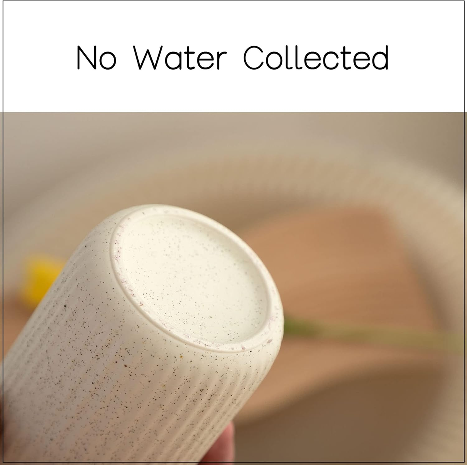 Beige Ceramic Toothbrush Holder for Bathroom Countertop, Randomly Speckled Ceramic Tumbler, Rippled Cylinder Make-Up Brush Holder Pen Holder, Desktop Organizer, Bathroom Accessory image number 1