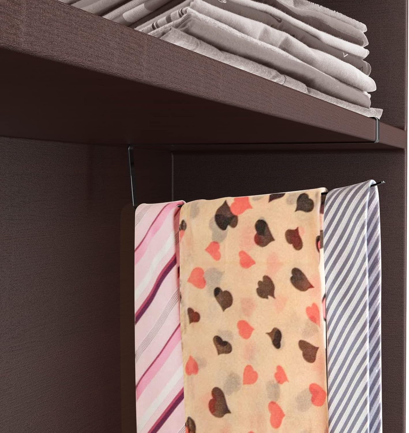 Paper Roll Holder, KIKISML 2 Pack Paper Towel Holder Cabinet Hanging Kitchen Roll Hanger Dispenser Storage Rack Towel Necktie Bedroom Toilet Organization Storage [No Drilling No Tool Required], Black