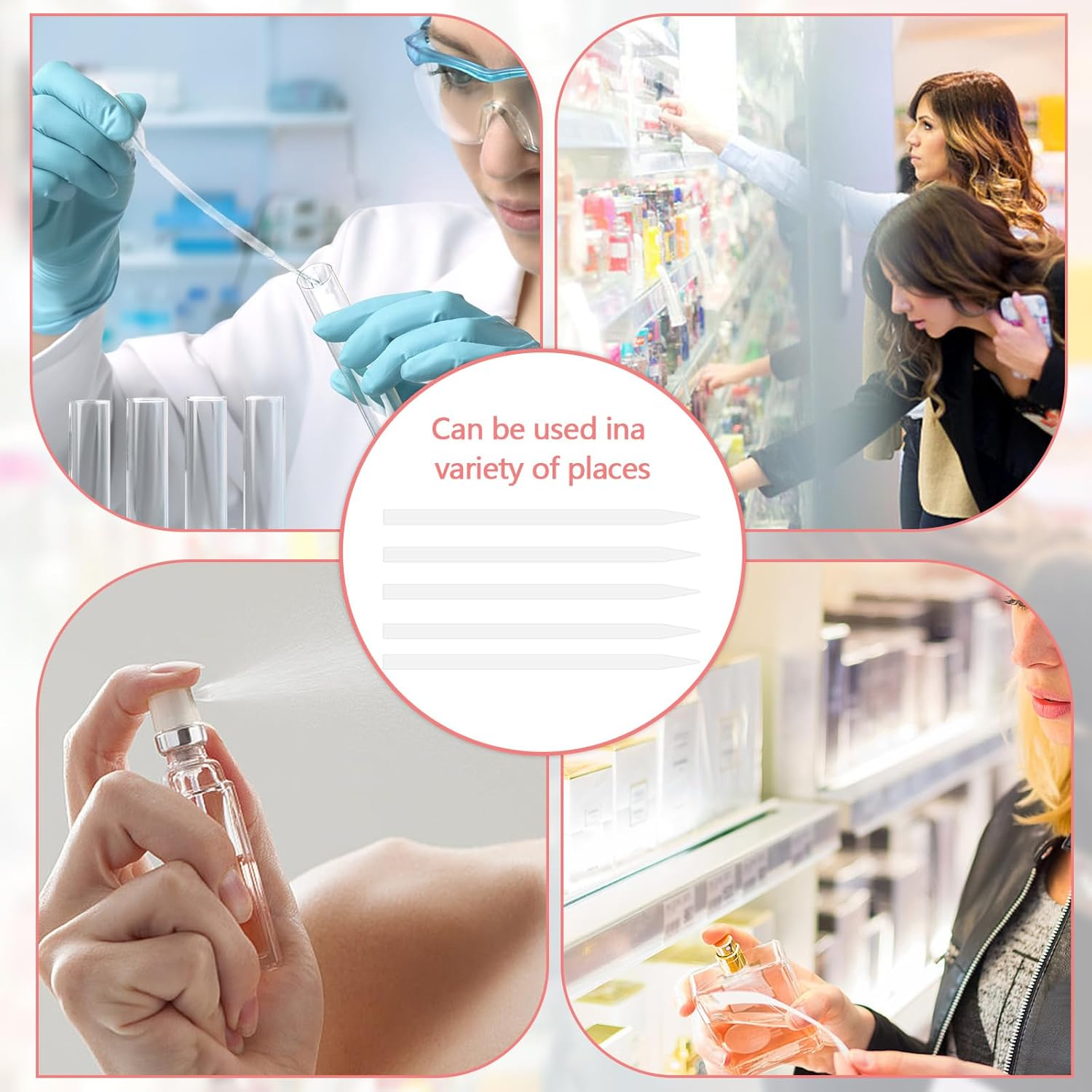 400 Pcs Perfume Fragrance Test Strips, White Perfume Paper Strips Perfume Tester Perfume Sampler Perfume Making Supplies Scent Strips Perfume Fragrances Scents Testing (400) image number 5