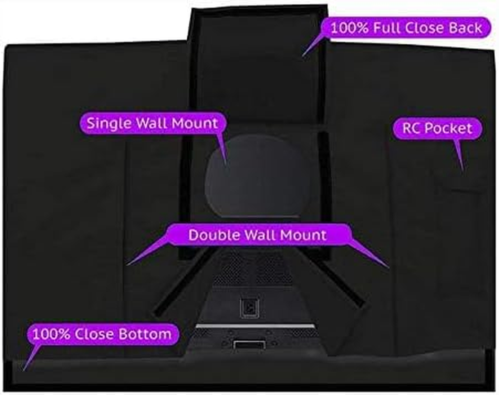 Outdoor TV Cover Waterproof UV Flat Screen Protection Cover for 22&rdquo; to 75&rdquo; TV Indoor Dust-Proof UCARE Furniture Cover Fits Most Mounts and Brackets Black (60-65&rdquo;) image number 2