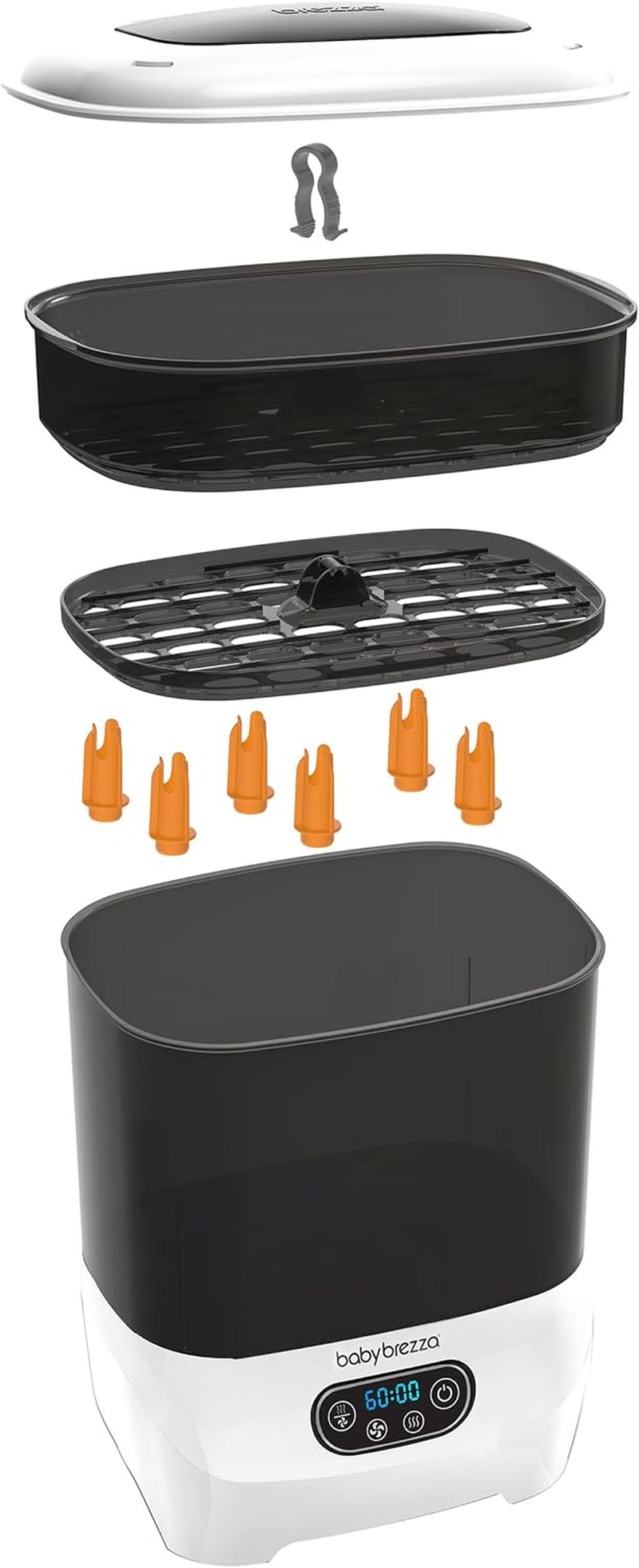 Baby Brezza Baby Bottle Sterilizer and Dryer Advanced &ndash; Electric Steam Sterilization Machine &ndash; Universal Sterilizing for All Bottles: Plastic + Glass + Pacifiers + Breast Pump Parts - HEPA Filtration (White) image number 2