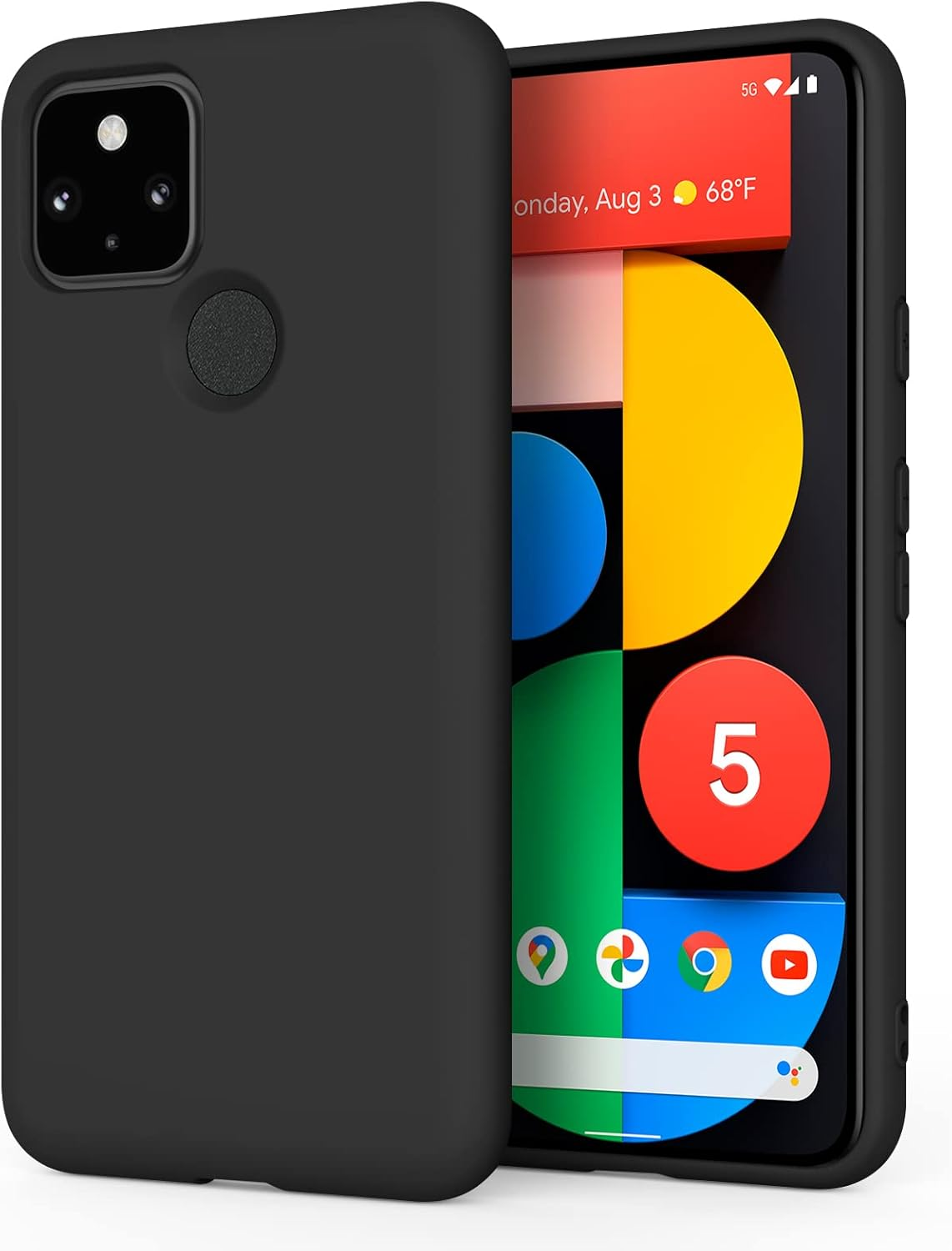 Soft Silicone Case for Google Pixel 5 Case(2020), Ultra Thin Flexible Premium Rubber Full Body Protection Anti-Fingerprint Dustproof Shockproof Scratch Resistant Wireless Charging for Pixel 5 5G Cover