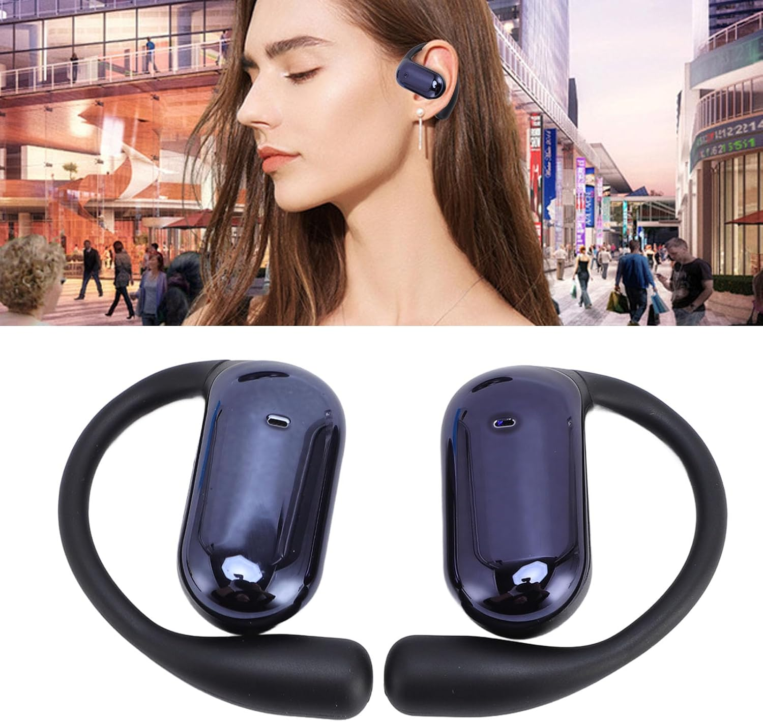 Cryfokt Ear-Hanging Headphones, 4 Translation Modes, AI Translator Earbuds, 80 Languages, 14 Voices for Phone Call Music image number 2