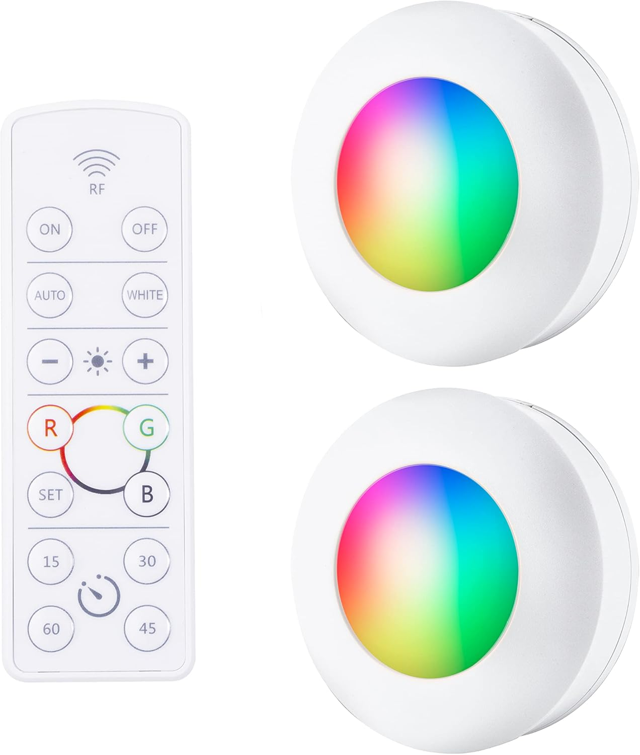 Energizer LED Puck Lights, 2 Pack, Color Changing, Remote Controlled, Battery Operated, Wireless, 35 Lumens, Dimmable, Perfect for under Cabinet, Closet, Bedroom, and More, 43064 image number 3