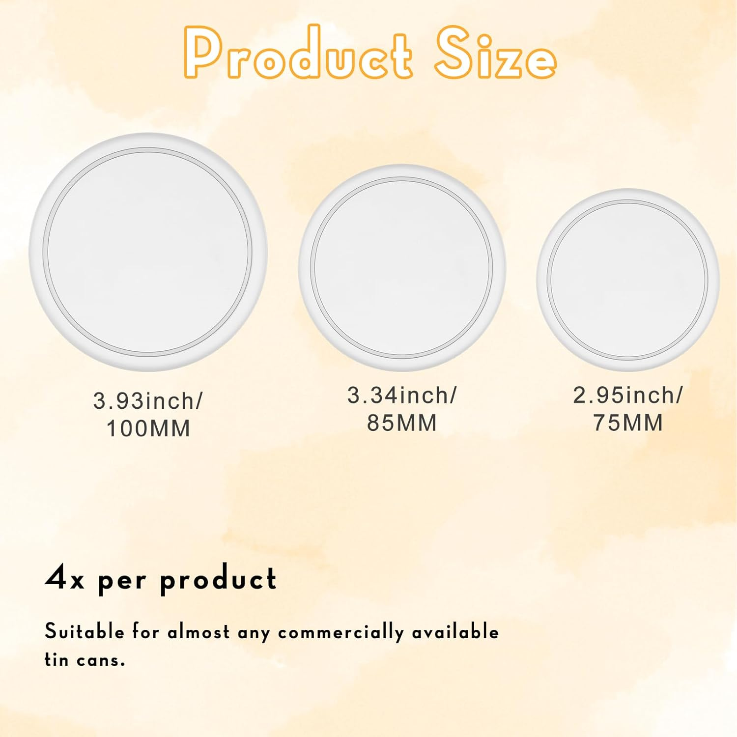 Pack of 12 Lids for Cans, Plastic Can Lids in 3 Different Sizes, Washable Can Closure for 400 G Cans / 800 G Cans, Transparent Can Lids, Cat Food, Dog Food image number 6