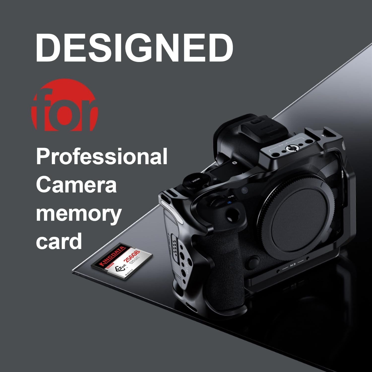 KINGDATA Cfast 2.0 Memory Card 256GB High-Speed 525MB/S for 6K Video for Canon Sony Cinema Cameras