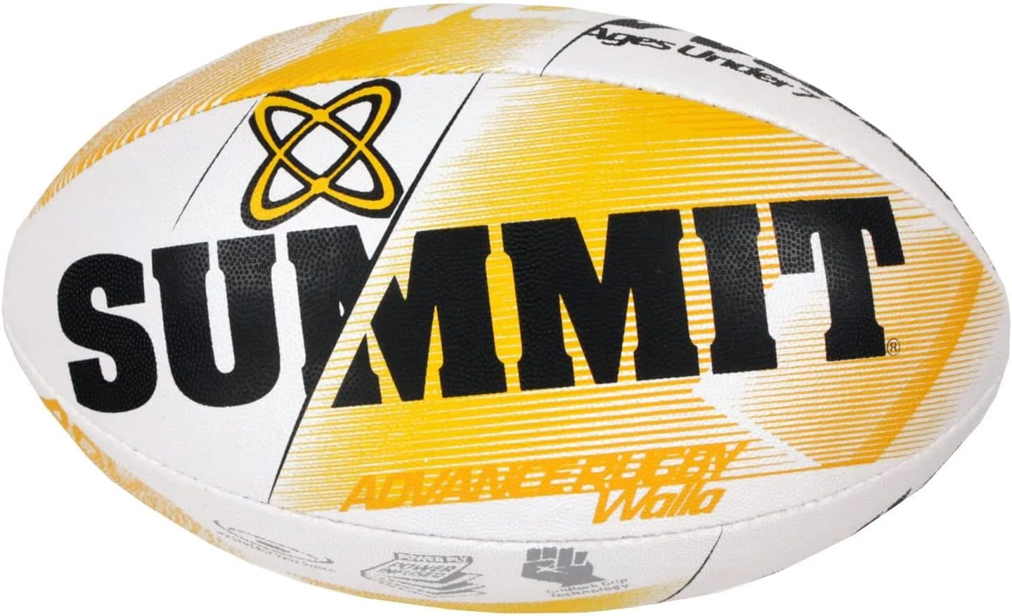 Summit Advance Walla Ball - Durable Mini Rugby Ball with EVO Grip and Reinforced Construction for Walla Rugby Training and Skill Development - White/Green Size 2.5