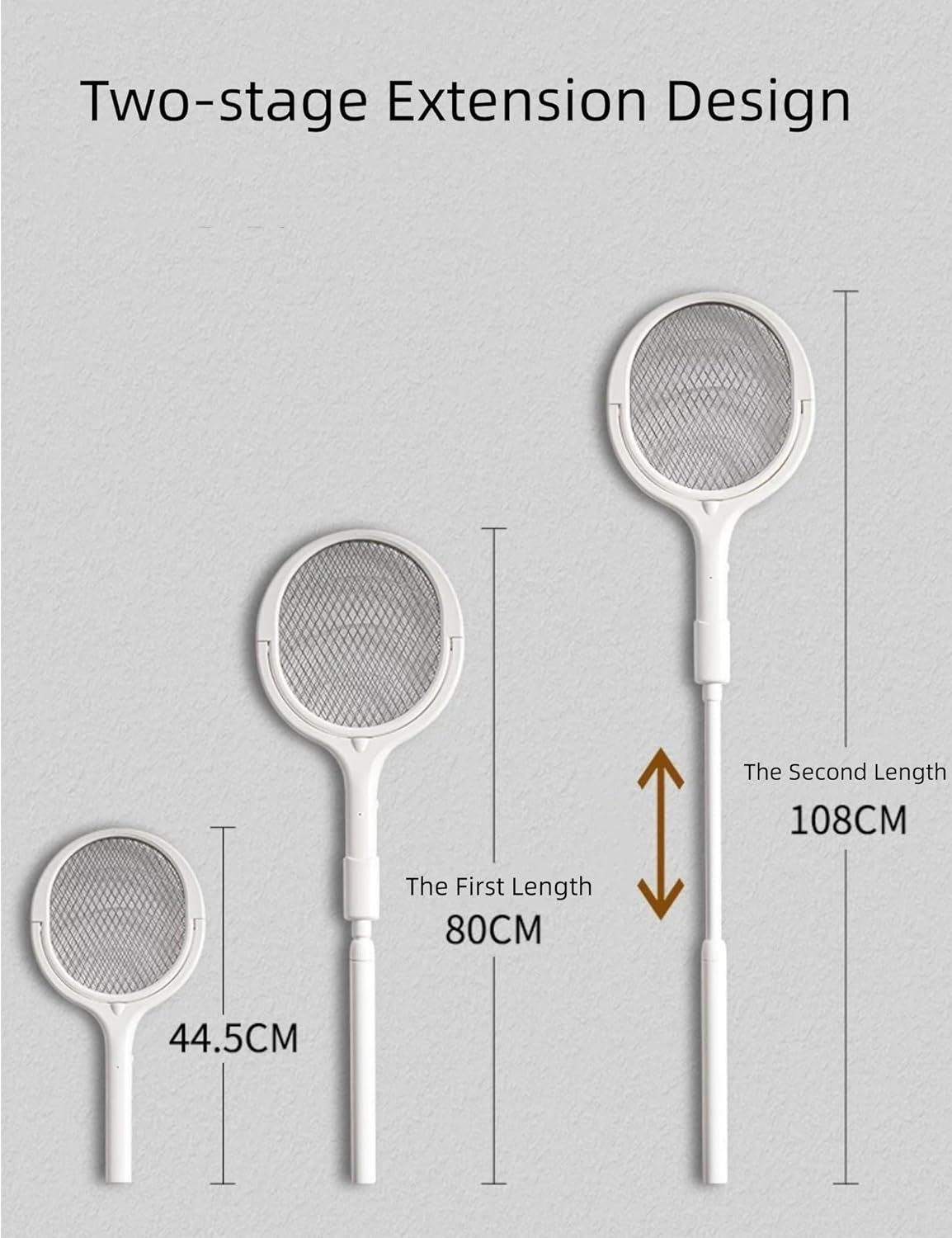 Anyuainiya Rotating Head Rechargeable Electric Fly Swatter Racket, Electric Mosquito Zapper Indoor Bug Zapper Fly Zapper Repellent Fly Trap Mosquito Zapper, with a Telescopic Extension image number 5