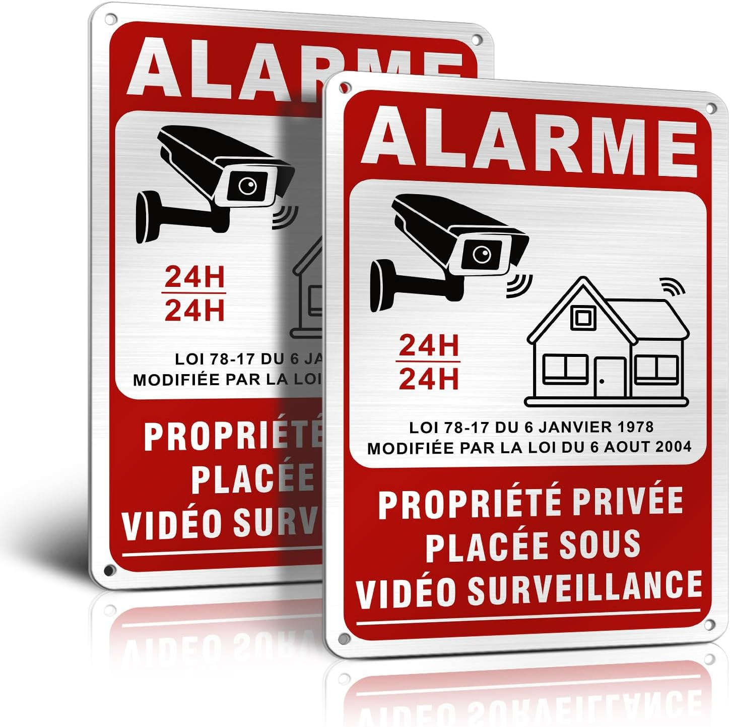 SINMAO Private Property Alarm Sign Placed under Video Surveillance - Camera Surveillance Sticker/Home Alarm Plate/Home Security/Video Surveillance. image number 5