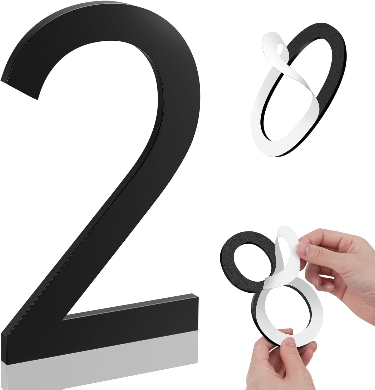 5 Inch House Numbers, Self-Adhesive House Number Acrylic Modern House Numbers for outside Black Mailbox Numbers Address Home Number for House Apartments Office Hotel Room Easy to Install (Numeral.9)