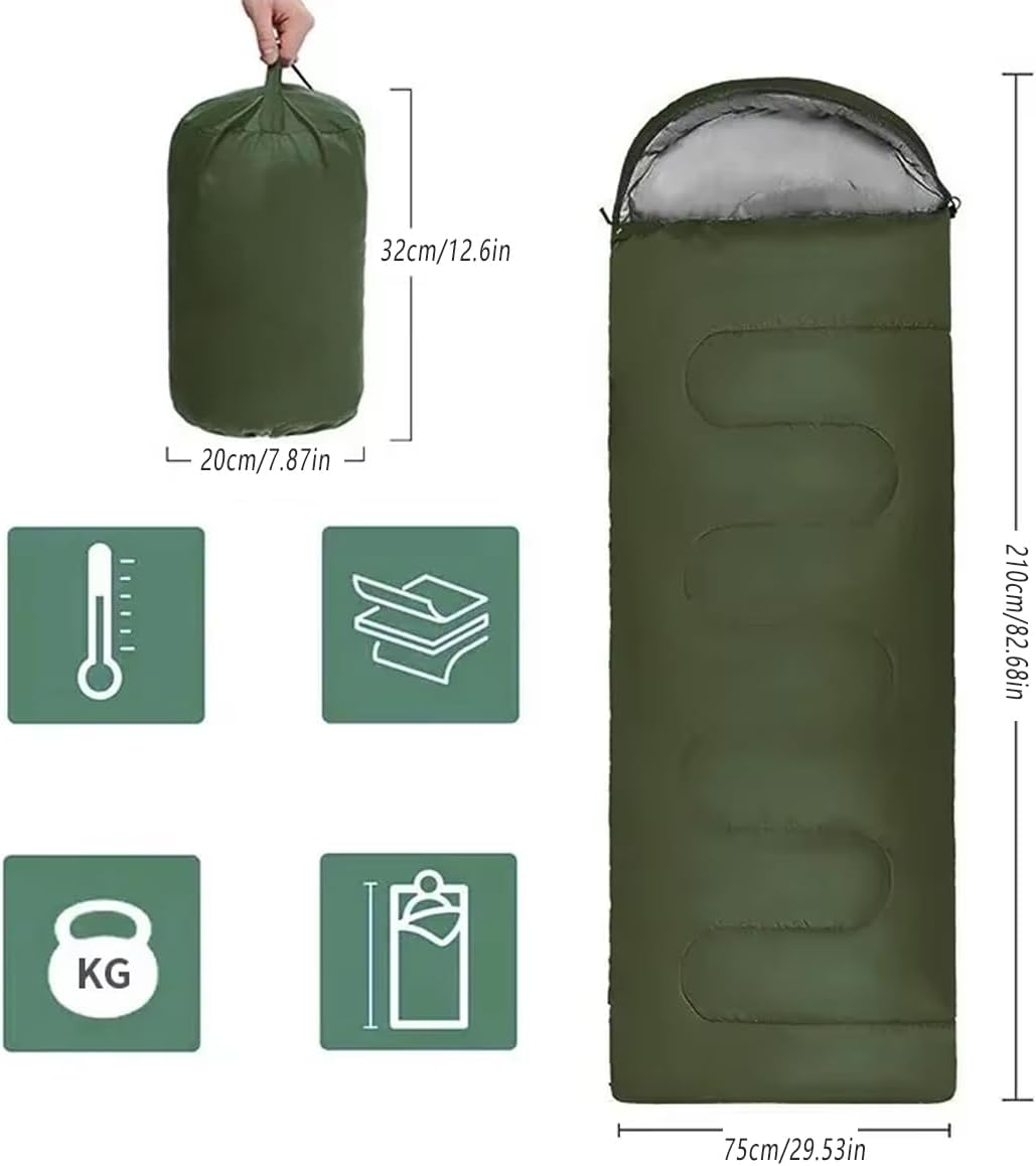 AIMALL Winter Camping Envelope Sleeping Bag for Adults, Outdoor Sleeping Bag for Travel and Mountain Climbing, Waterproof and Comfortable, 180+30 X 75 Cm image number 5