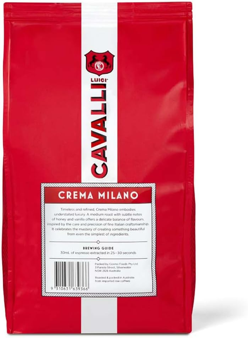 LUIGI CAVALLI Crema Milano Smooth and Sweet Espresso Coffee Beans 500G