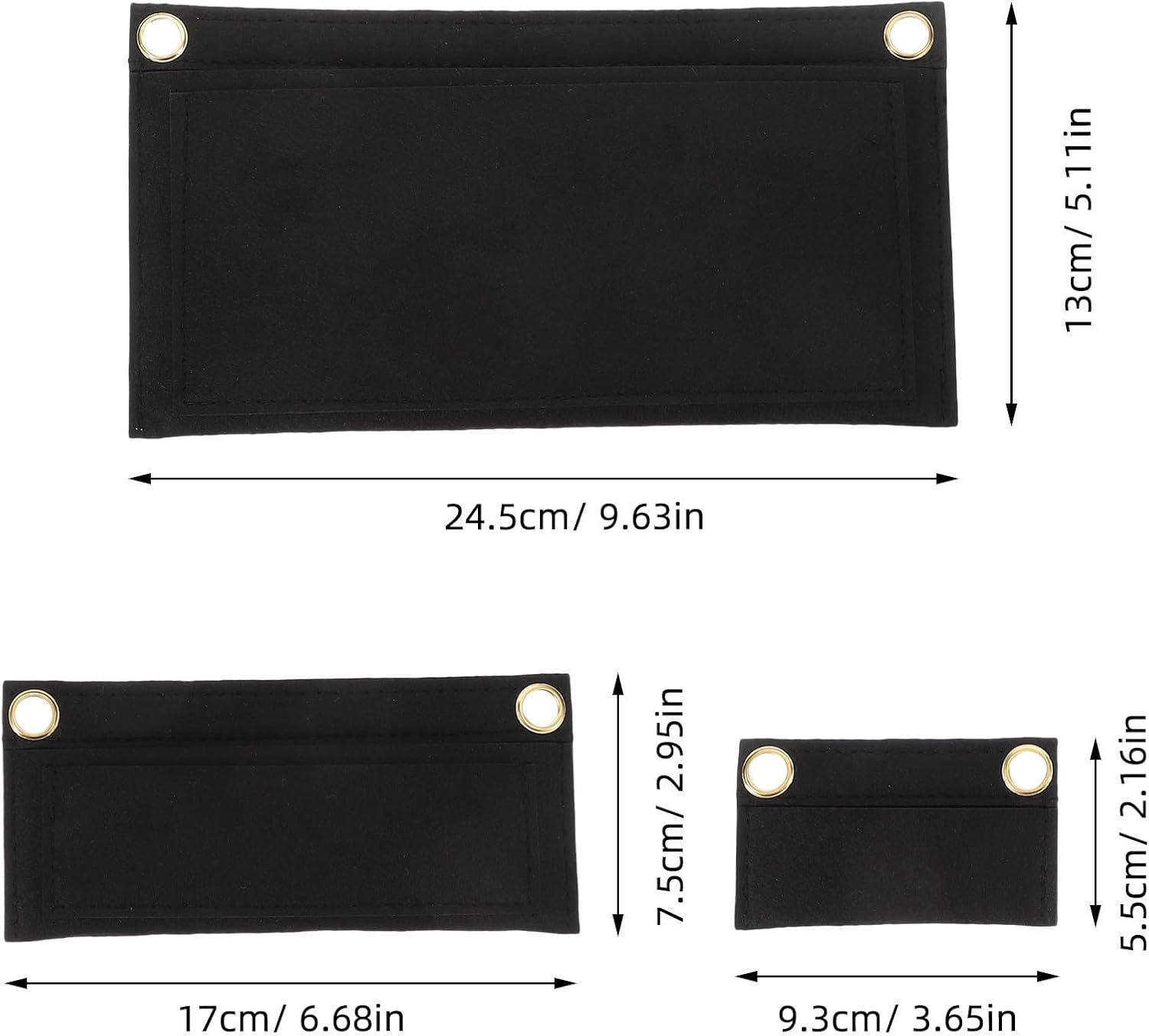 SOIMISS 3Pcs Felt Bag Insert Organizer Set for Clutch and Handbag, DIY Purse Storage Liner with Inner Pocket, Tote and Wallet Organizer Inserts for Travel and Daily Use image number 3