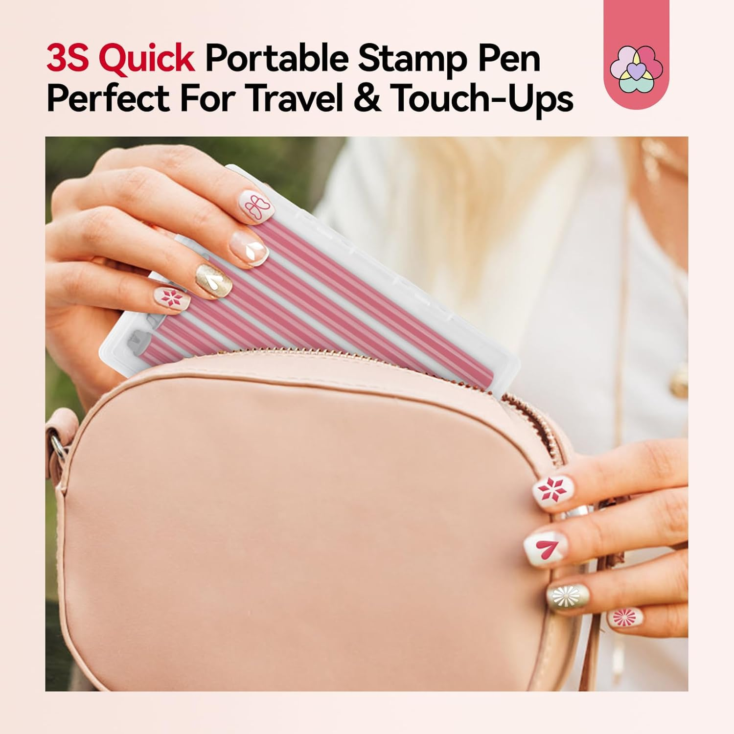 SAVILAND Essentials 3S Instant Nail Art Stamp Pen Set: Quick Precision Nail Stamp Pen with 6 PCS Different Pattern Flower Nails Art Stamp Pen for Nails Painting Gel Nails Nail Polish Beginner DIY Salon Manicures image number 2