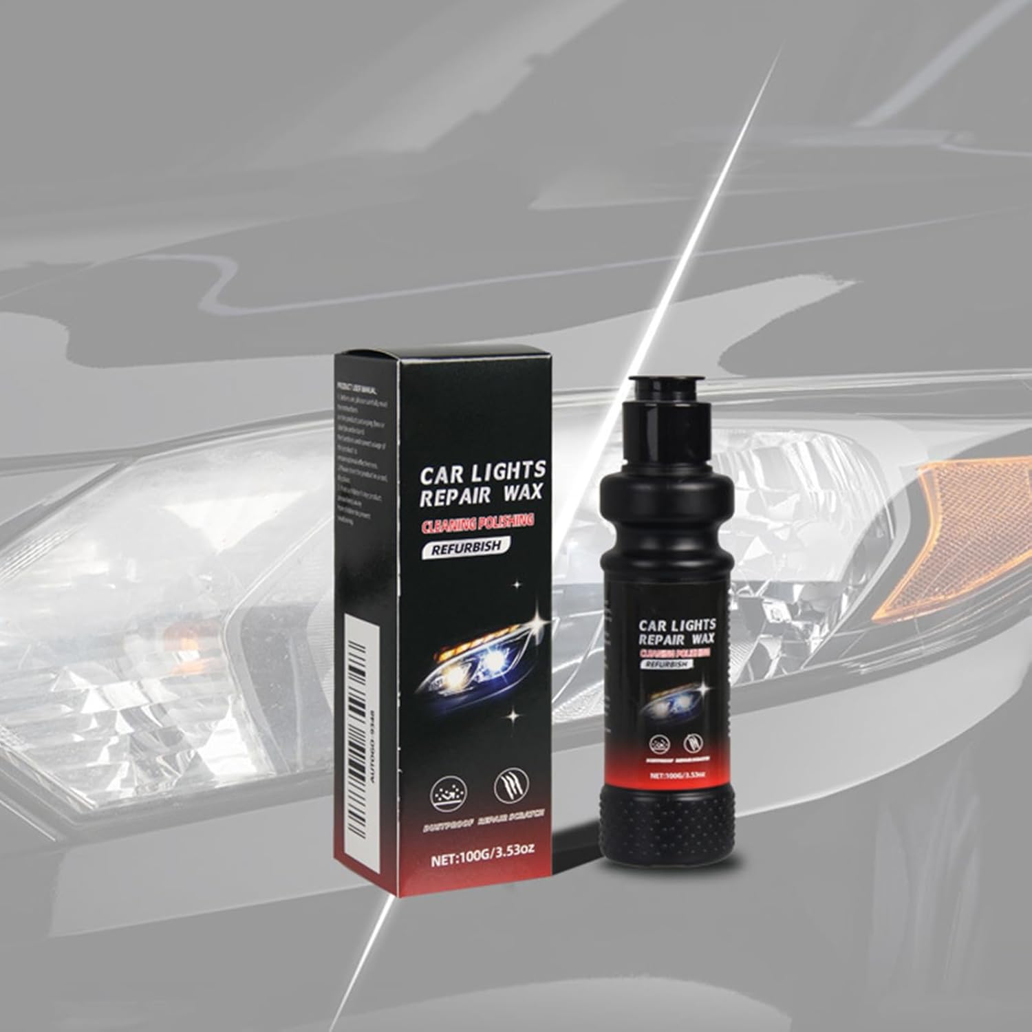 Headlight Cleaner,120Ml Scratch Remover Headlamp Polishing Lotion | Detailing Supplies for Maintenance Vehicle Refurbishment Truck SUV Recovery Daily Care