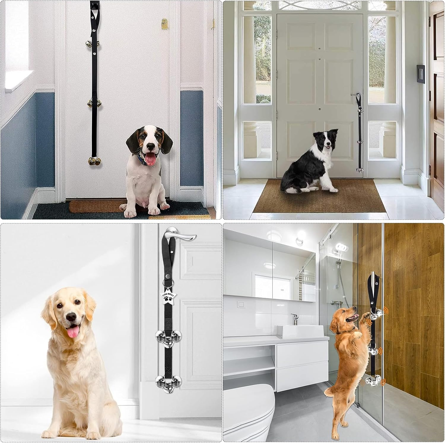Dog Training Doorbells, Durable Puppy Toilet Training Bells with Loud Jingle, Adjustable Dog Training Bells for Puppy Potty Training,Adjustable Strap Door Bell,Dog Bells Puppy Training Bell image number 4