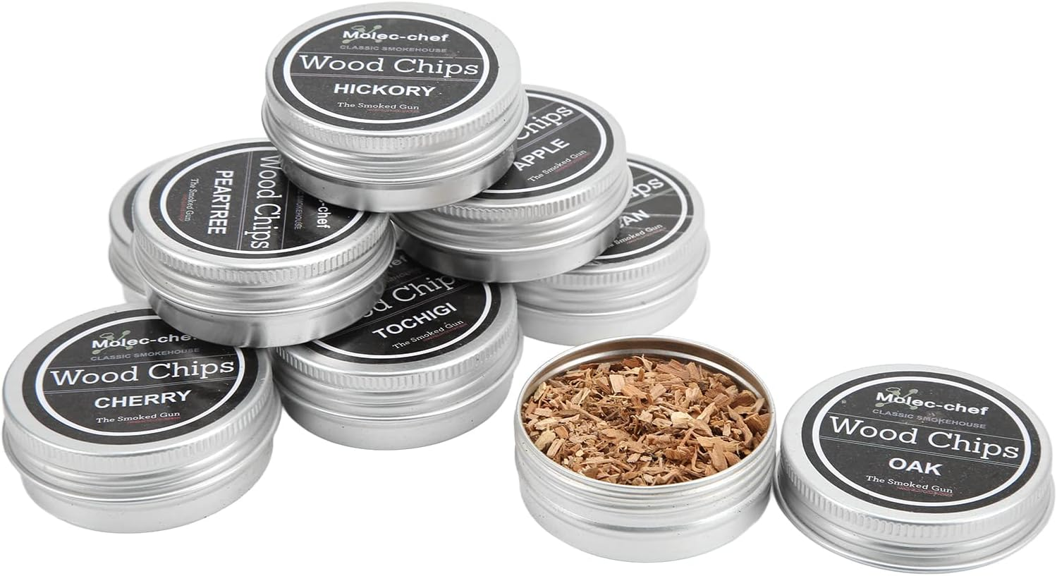 Wood Chips for Cocktail Smoker, Smoking Wood Chips Cocktail Smoker, 8 Flavors Wood Chips Including Applewood, Pecan, Oak, Cherry, Peach, Pear, Pecan, Sawdust, image number 3