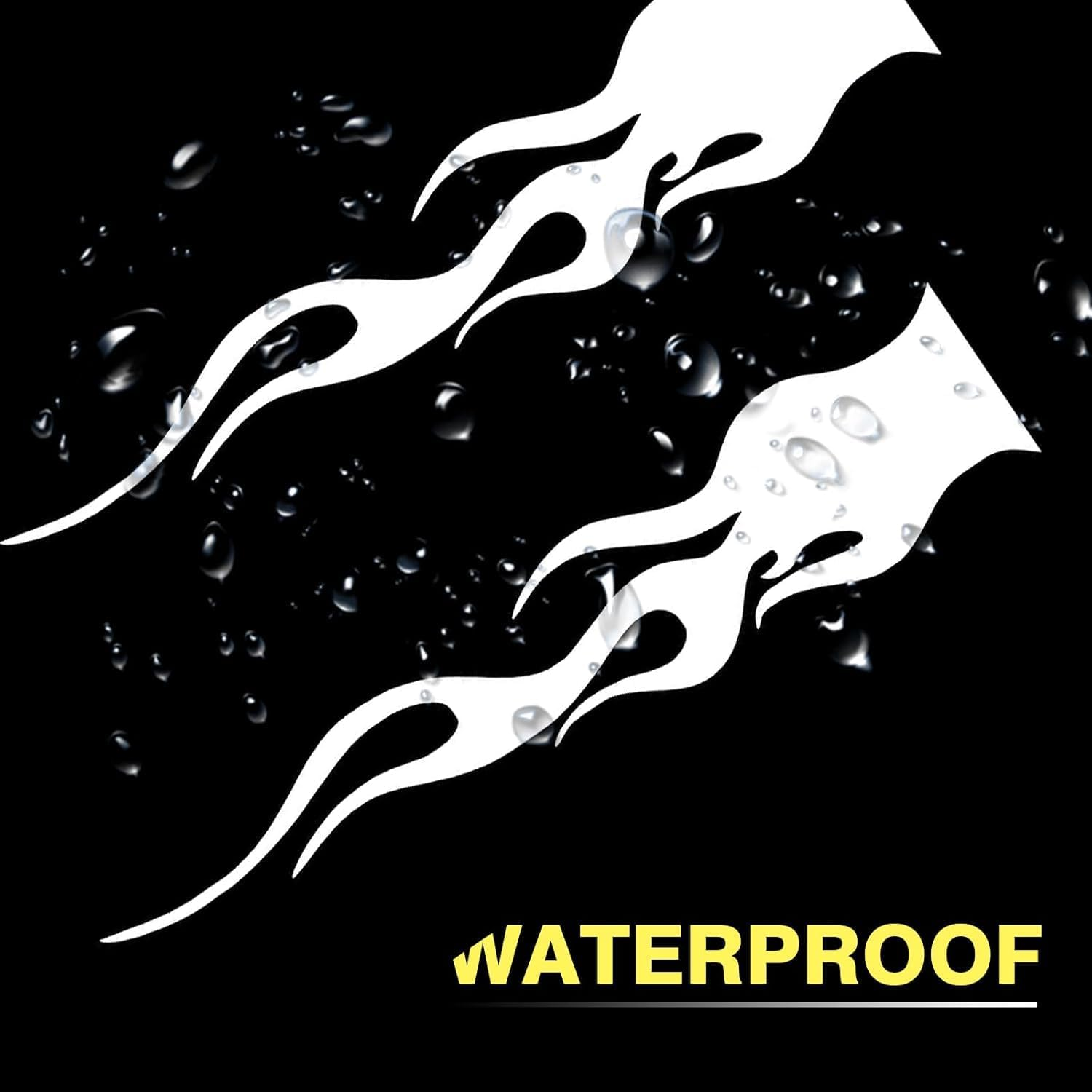 Fokmuaex 4Pcs Reflective Flame Stickers, Universal Simulation Flame Decorative Stickers for Motorcycle Helmets/Bicycles/Skateboards/Cars, High-Brightness Night Vision Safety (White) image number 2