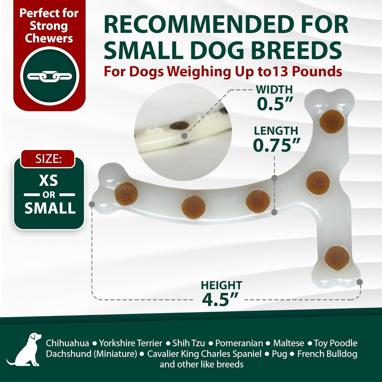 Sporn Durable Jerkey Favour Marrow Chew T-Bone Dog Toys White Small image number 6