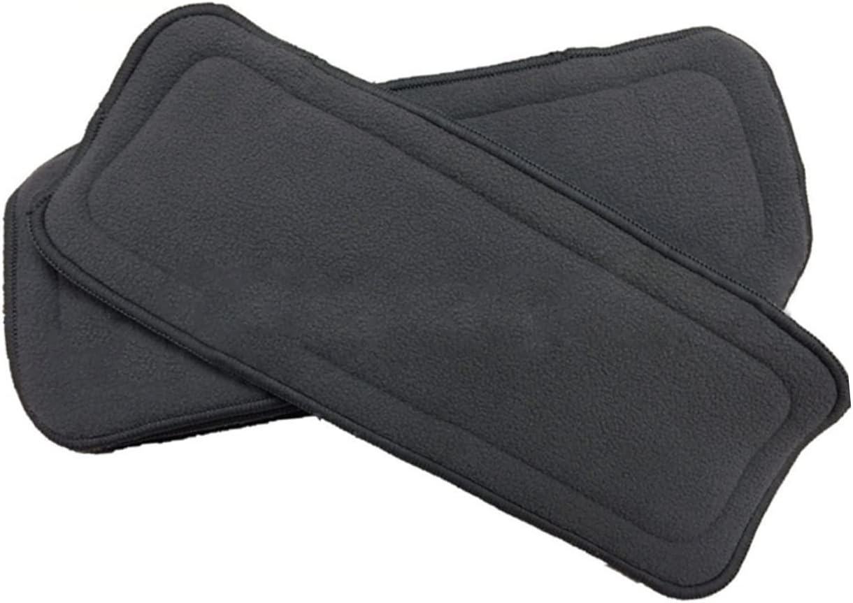 10Pcs Bamboo Fiber Diaper Liners Washable Reusable Inserts for Overnight Protection Grey