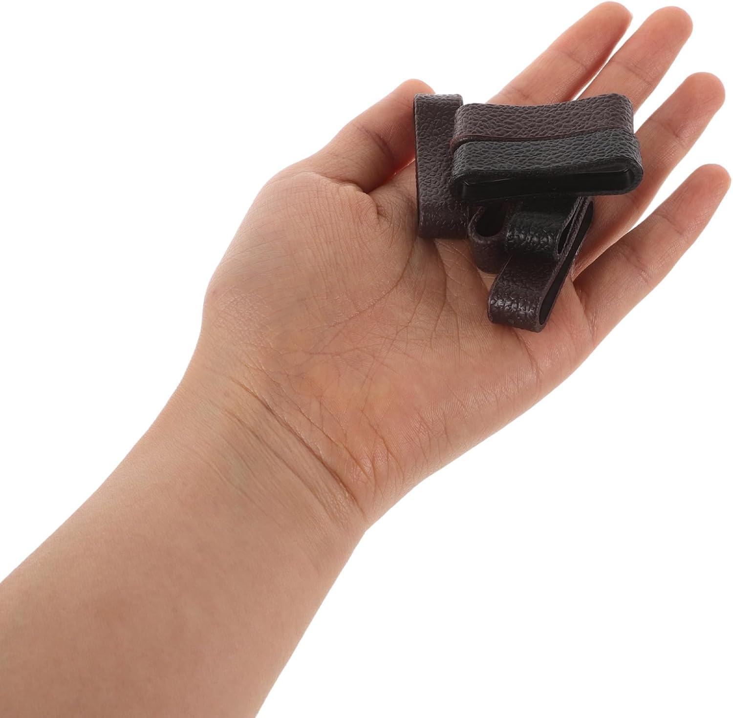 GALPADA 20Pcs Fake Leather Belt Loop Keeper Rings, Wide Strap Retainer Bands for Men and Women, Belt Strap Holder Accessories Set in Black and Dark Brown for Waistband Securing image number 3