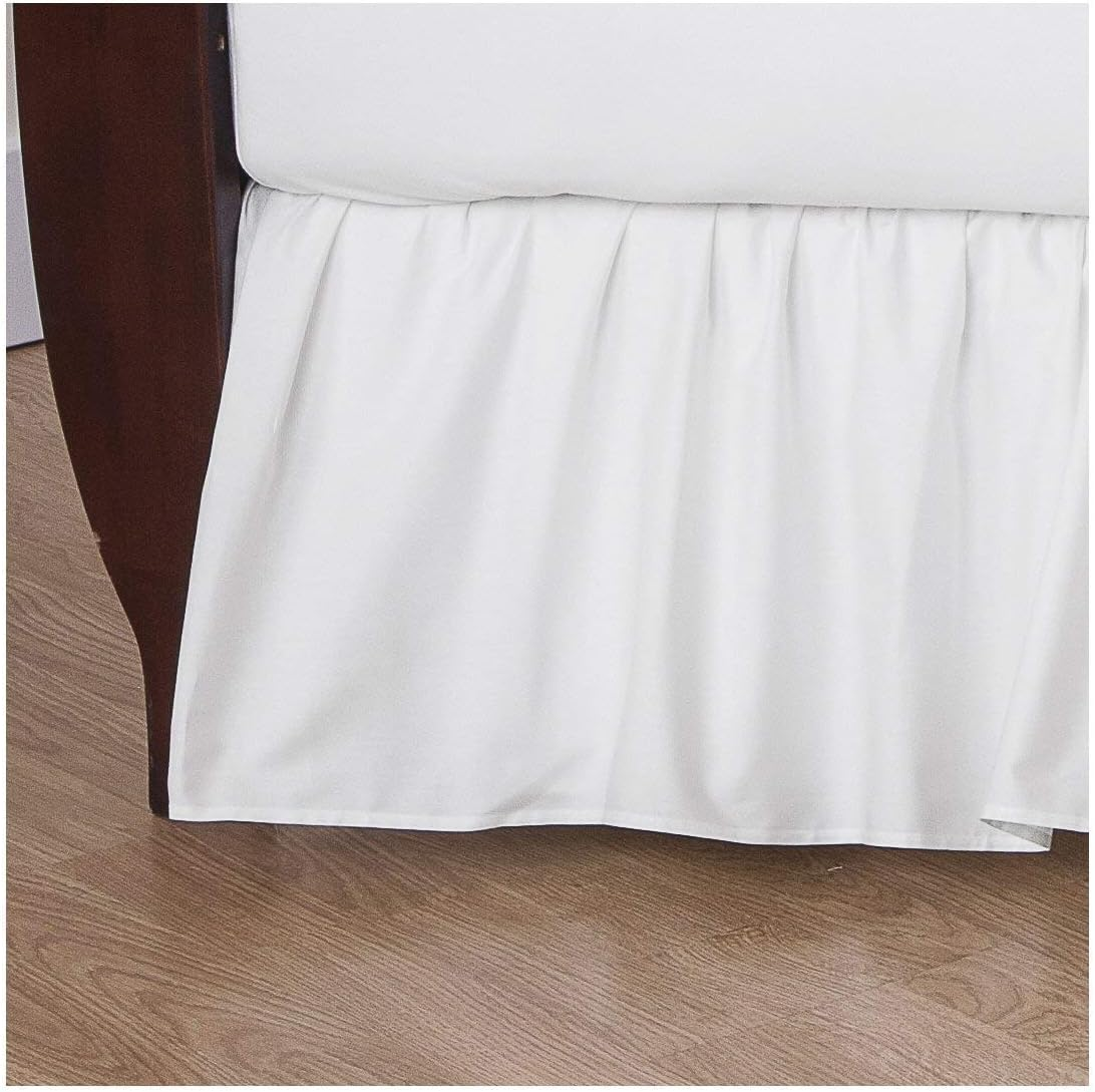 American Baby Company 100% Natural Cotton Percale Ruffled Crib Skirt, Ecru, Soft Breathable, for Boys and Girls