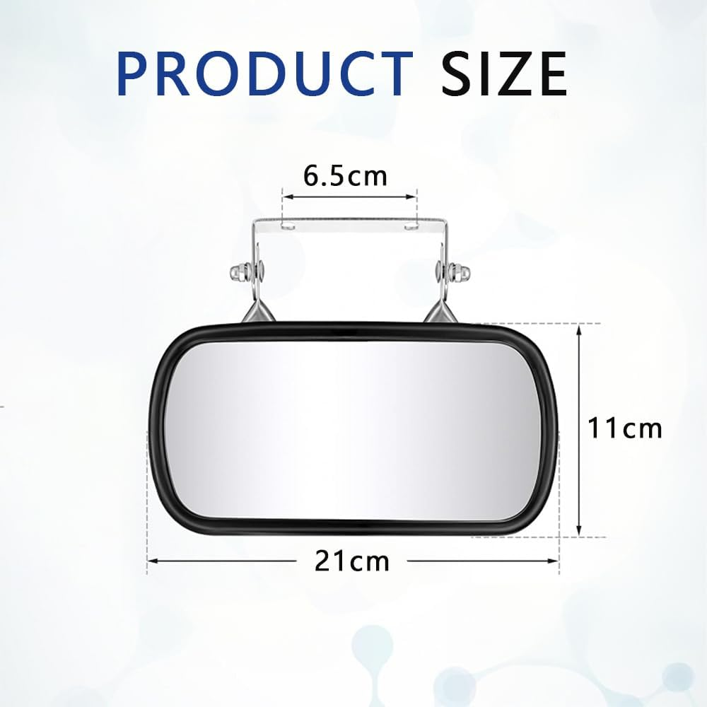 2 Piece Stainless Steel Rectangular Convex Mirror with Rectangular U-Bracket Rearview Mirror, Downward View Convex Mirror Assembly for Improved Visibility on Cars, Trucks, Tractors and Forklifts