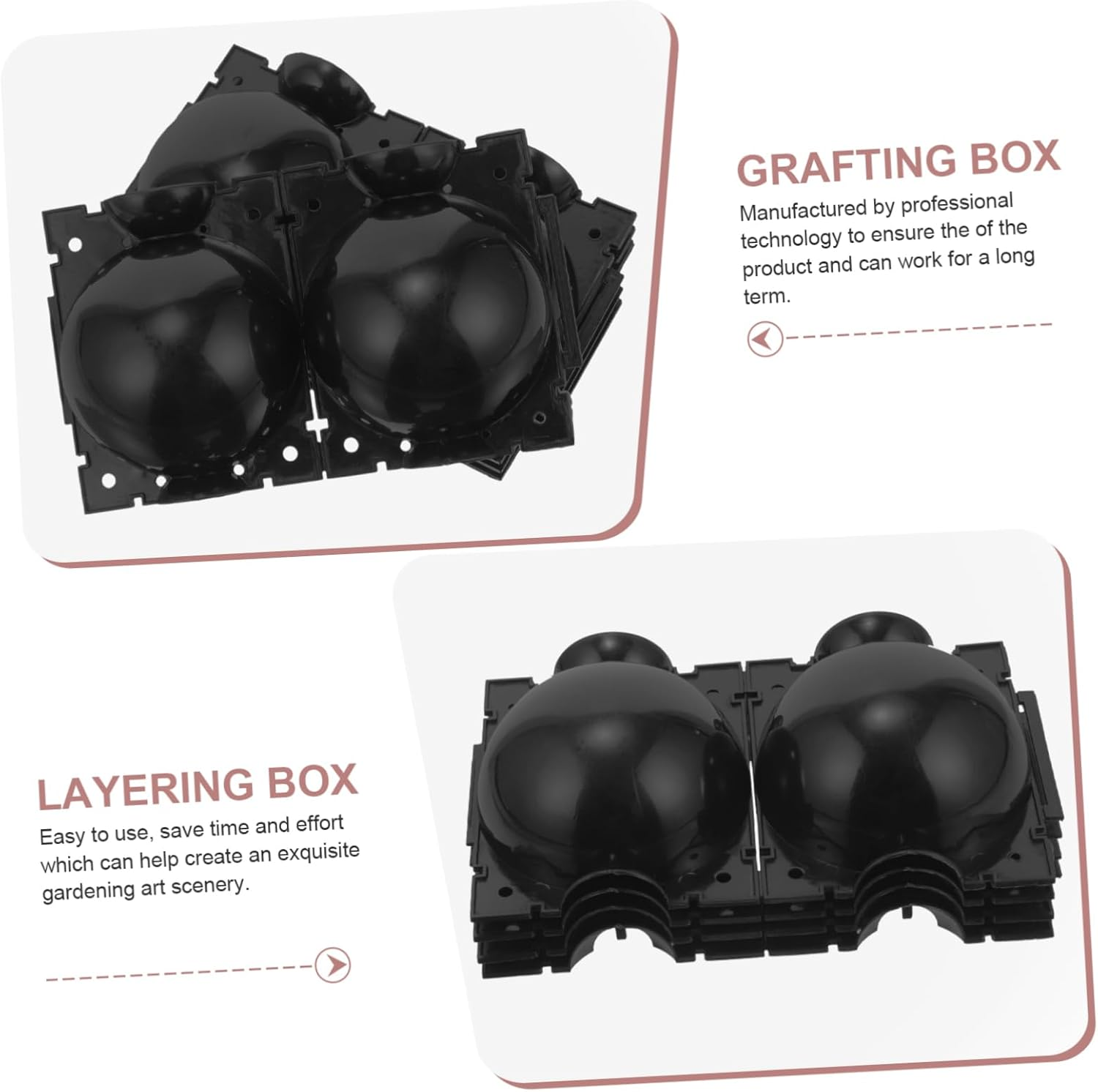 Outanaya 4Pcs Rooting Boxes for Tree Cuttings Plant Propagation Balls Grafting Rooting Apparatus Gardening Tools Devices image number 1
