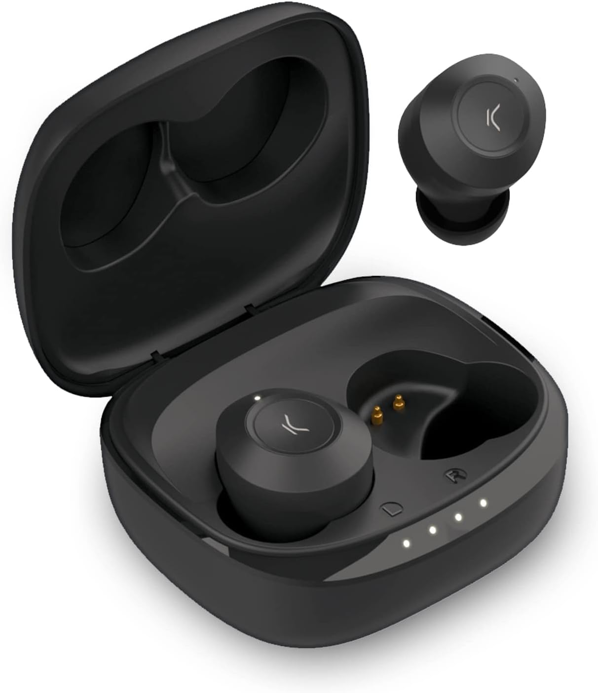 KSIX Oblivion Wireless Bluetooth Headphones, HD Microphone for Calls, Waterproof, Voice Assistants, 19 Hours Battery Life, True Wireless Stereo, Touch Control, Black