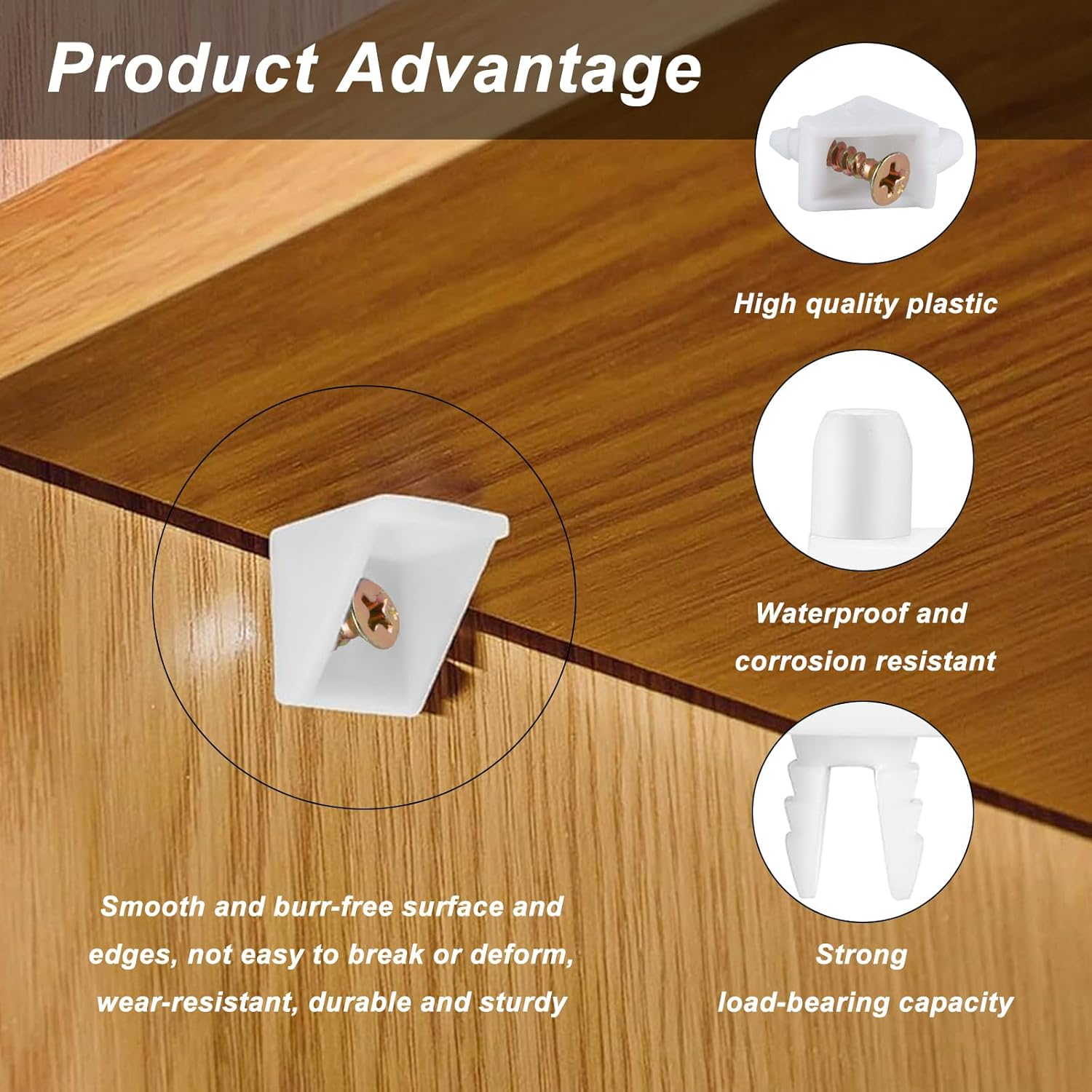 Pack of 100 for IKEA Shelf Support 5 Mm, Shelf Brackets, Shelf Brackets, Glass Shelf Support for IKEA Pax Floor Brackets, for KOMPLEMENT Floor Holder, for IKEA Replacement Part 101558 (White) image number 1