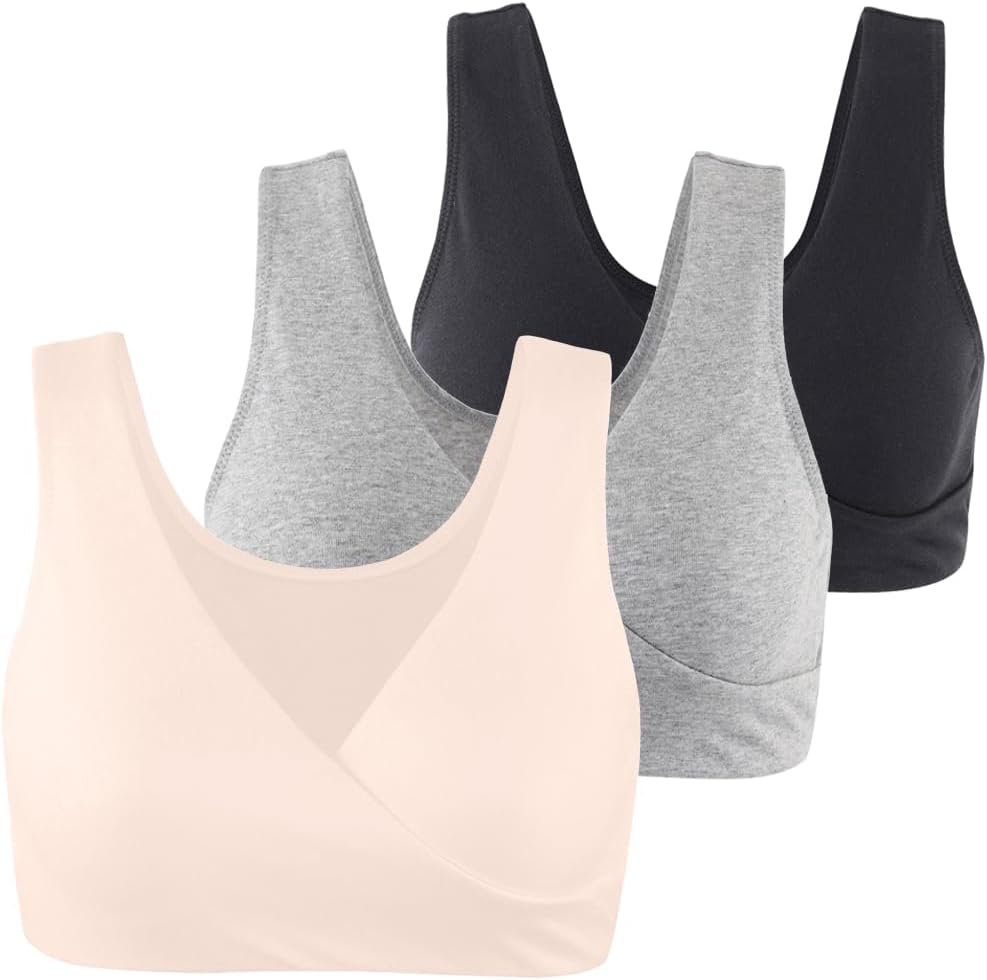 COLOMI Maternity Nursing Bra Wireless Cotton Breastfeeding Bra for Sleep image number 2