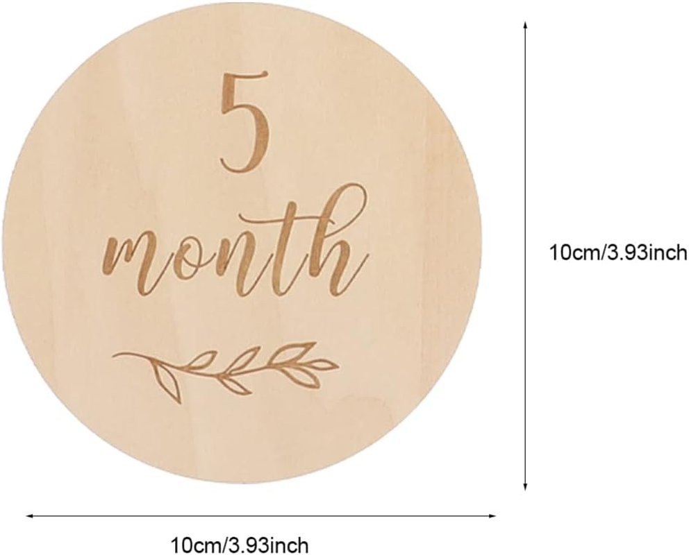 13Pcs Wooden Monthly Milestone Cards for Newborns Classic Growth Announcement Props for Photo Shoots Birthday Cards for Creating Cherished Memory Albums image number 4